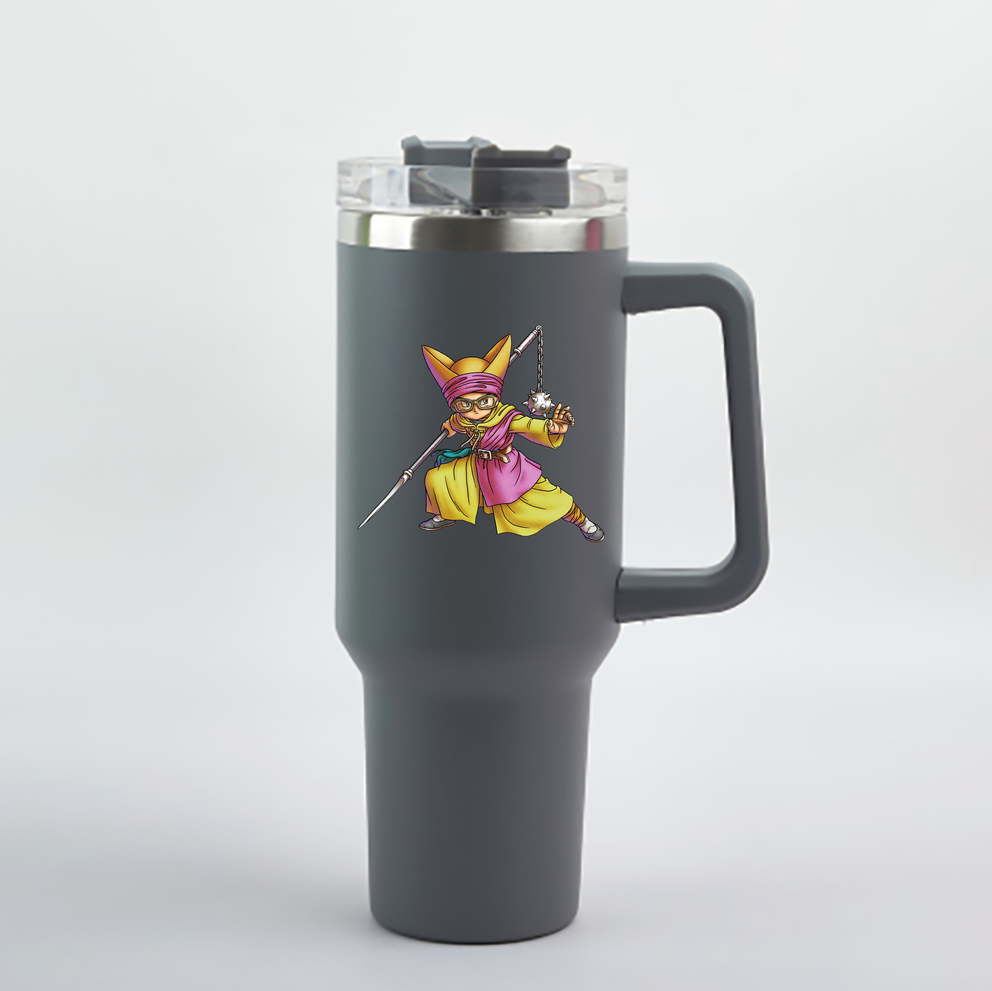 （画像用） ドラゴンクエスト Doragon Kuesuto Dragon Quest 1200mL車用タンブラー - クリスタルステッカー（プラスチックストロー付き）