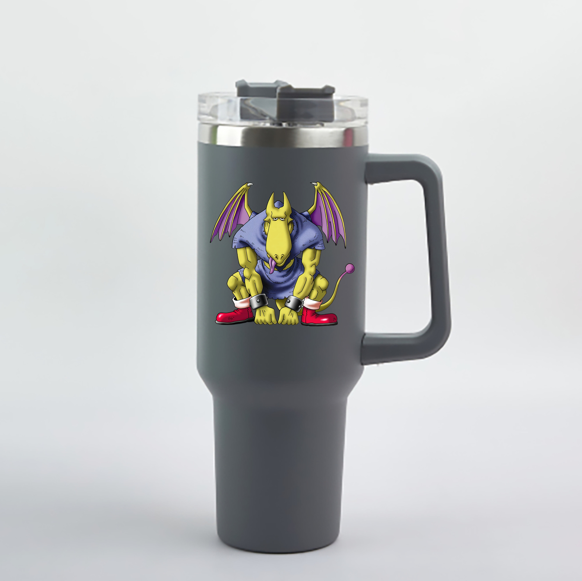（画像用） ドラゴンクエスト Doragon Kuesuto Dragon Quest 1200mL車用タンブラー - クリスタルステッカー（プラスチックストロー付き）