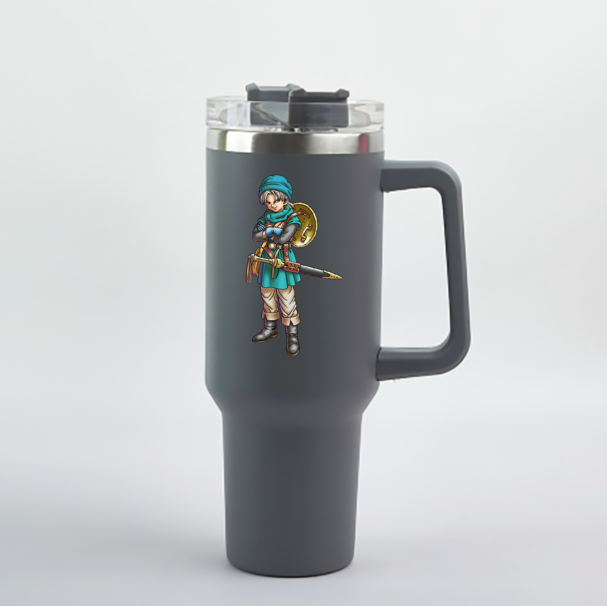 （画像用） ドラゴンクエスト Doragon Kuesuto Dragon Quest 1200mL車用タンブラー - クリスタルステッカー（プラスチックストロー付き）