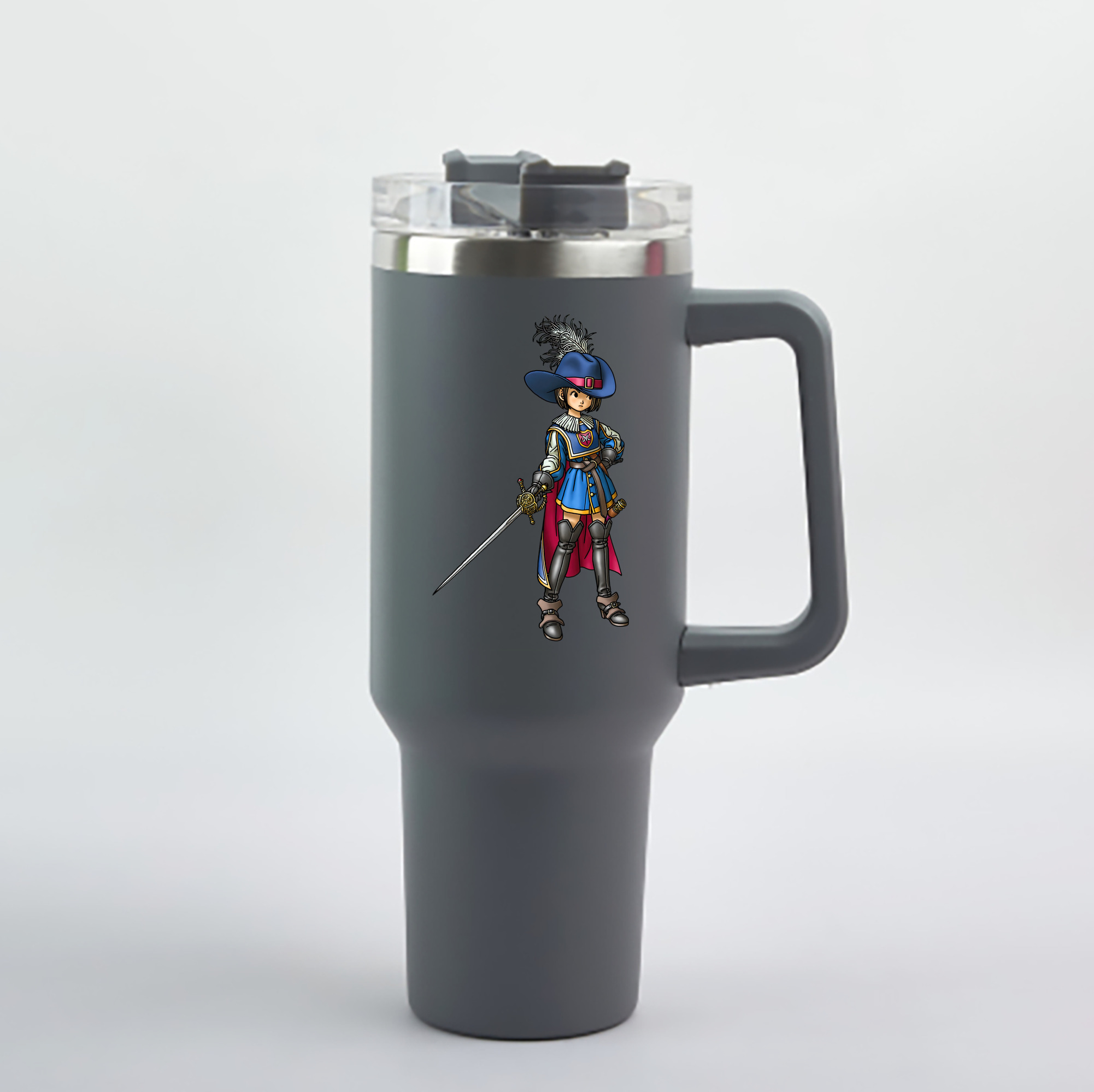 （画像用） ドラゴンクエスト Doragon Kuesuto Dragon Quest 1200mL車用タンブラー - クリスタルステッカー（プラスチックストロー付き）