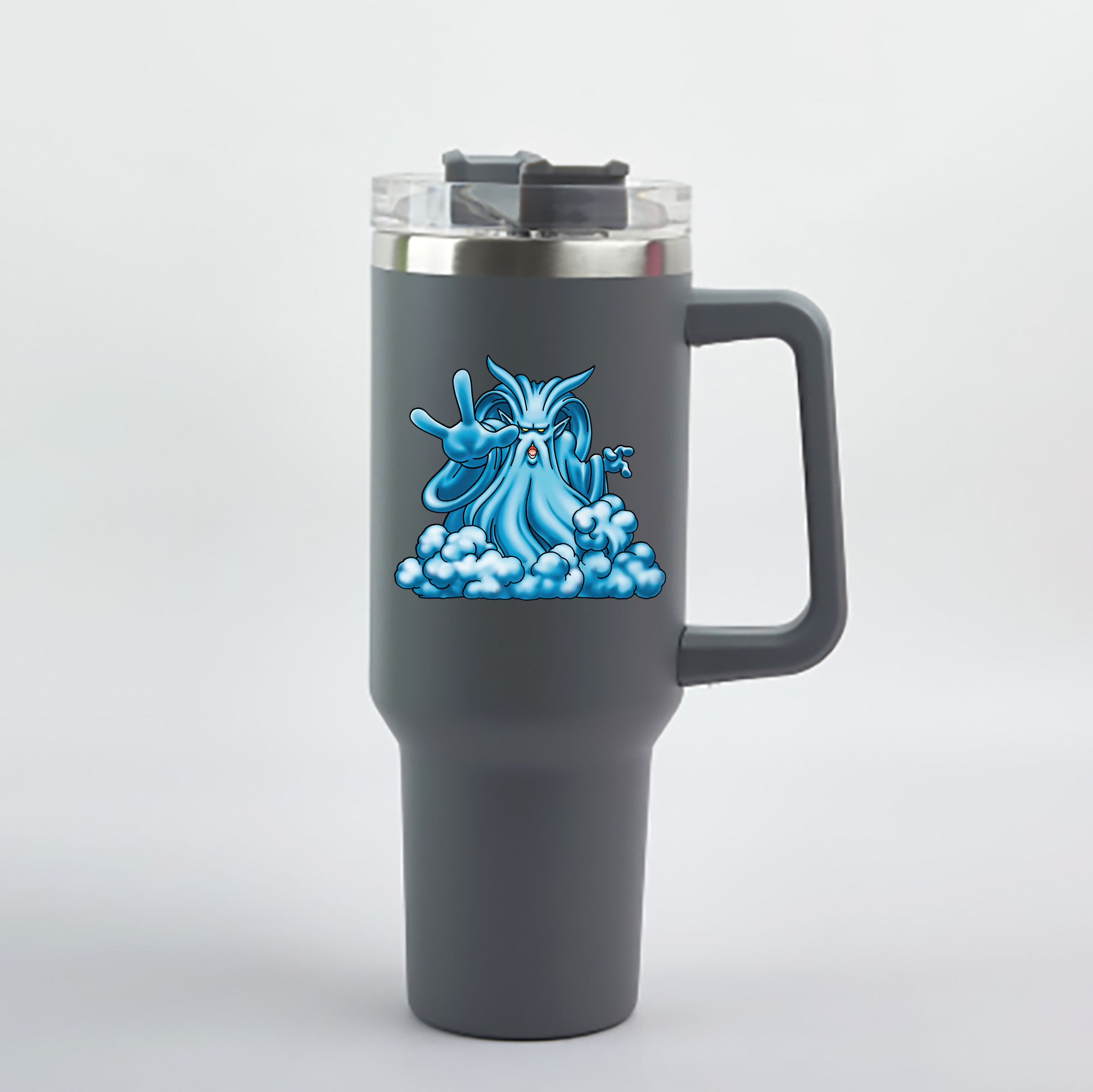 （画像用） ドラゴンクエスト Doragon Kuesuto Dragon Quest 1200mL車用タンブラー - クリスタルステッカー（プラスチックストロー付き）
