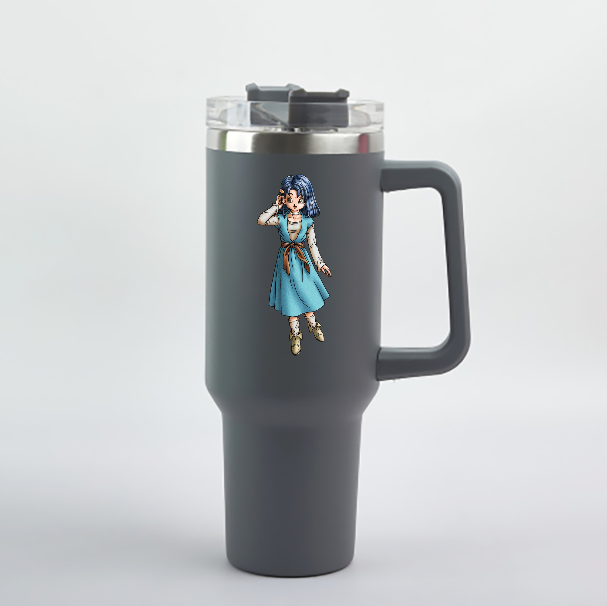 （画像用） ドラゴンクエスト Doragon Kuesuto Dragon Quest 1200mL車用タンブラー - クリスタルステッカー（プラスチックストロー付き）