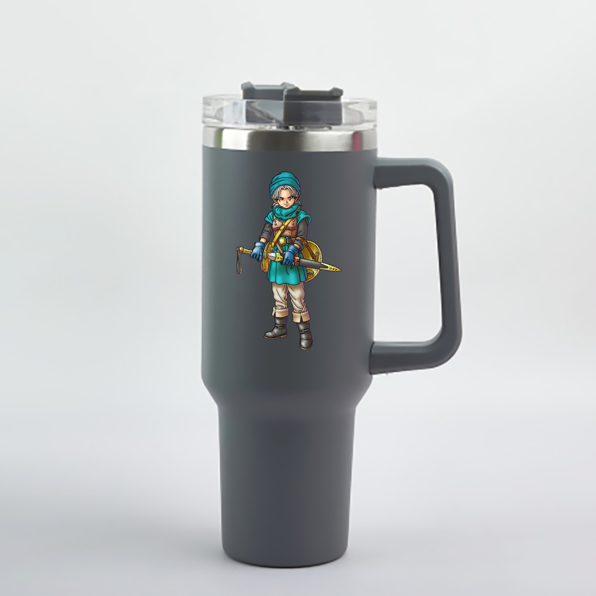 （画像用） ドラゴンクエスト Doragon Kuesuto Dragon Quest 1200mL車用タンブラー - クリスタルステッカー（プラスチックストロー付き）