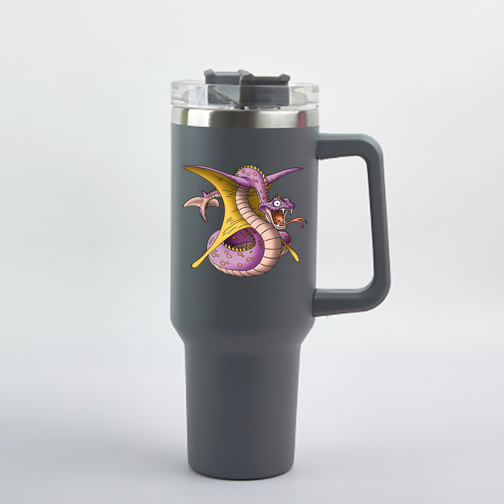 （画像用） ドラゴンクエスト Doragon Kuesuto Dragon Quest 1200mL車用タンブラー - クリスタルステッカー（プラスチックストロー付き）