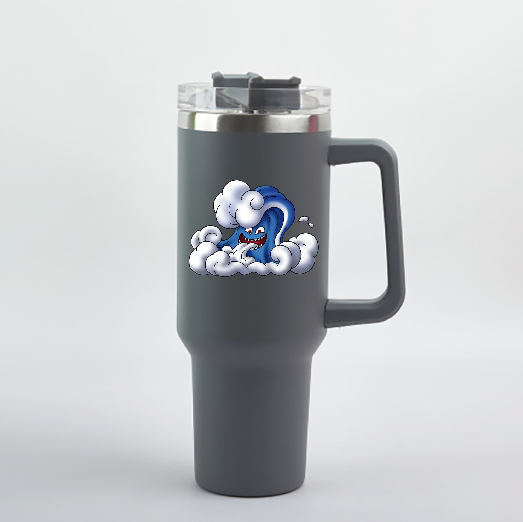 （画像用） ドラゴンクエスト Doragon Kuesuto Dragon Quest 1200mL車用タンブラー - クリスタルステッカー（プラスチックストロー付き）