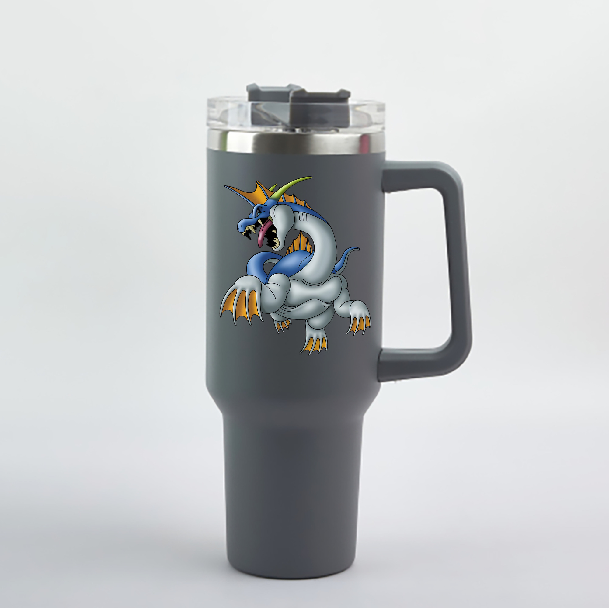 （画像用） ドラゴンクエスト Doragon Kuesuto Dragon Quest 1200mL車用タンブラー - クリスタルステッカー（プラスチックストロー付き）