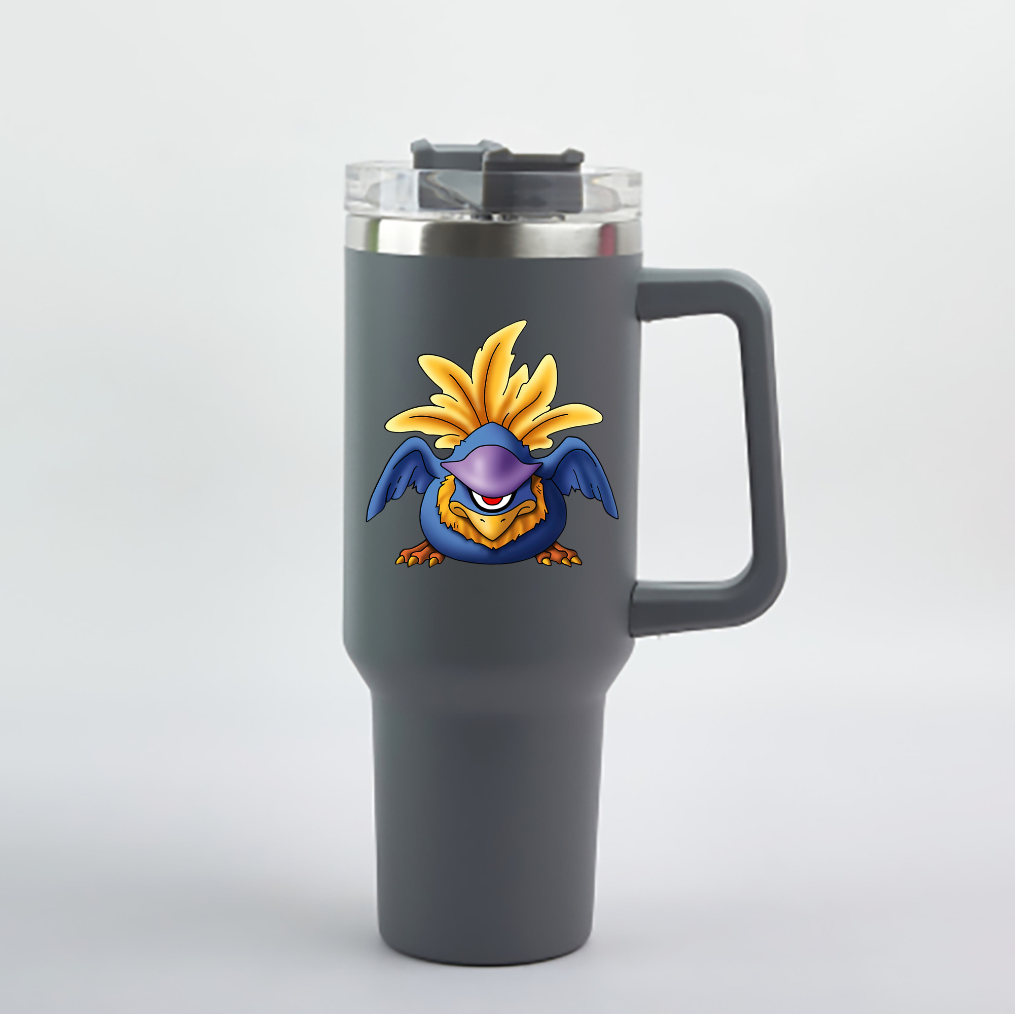 （画像用） ドラゴンクエスト Doragon Kuesuto Dragon Quest 1200mL車用タンブラー - クリスタルステッカー（プラスチックストロー付き）