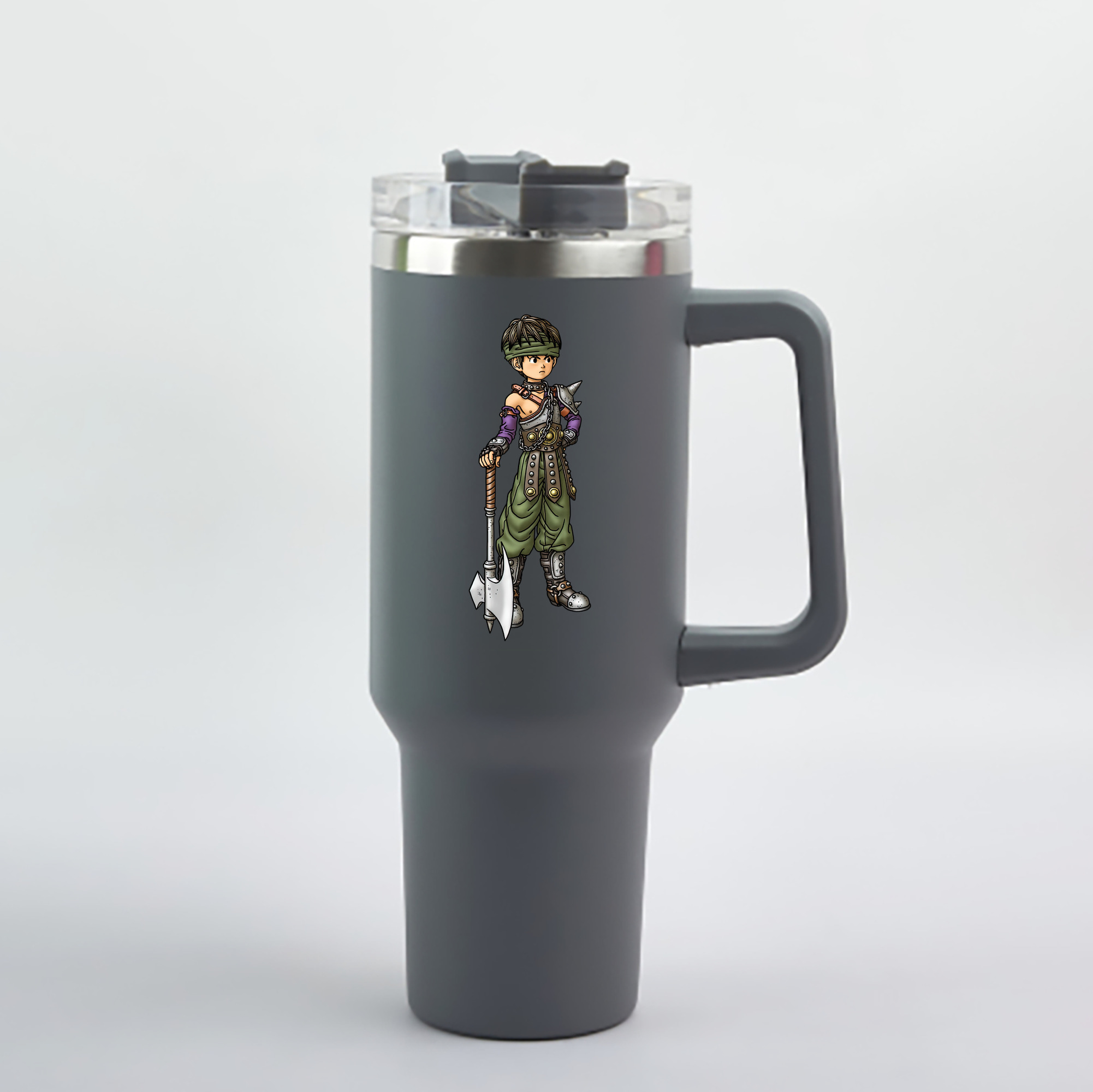 （画像用） ドラゴンクエスト Doragon Kuesuto Dragon Quest 1200mL車用タンブラー - クリスタルステッカー（プラスチックストロー付き）