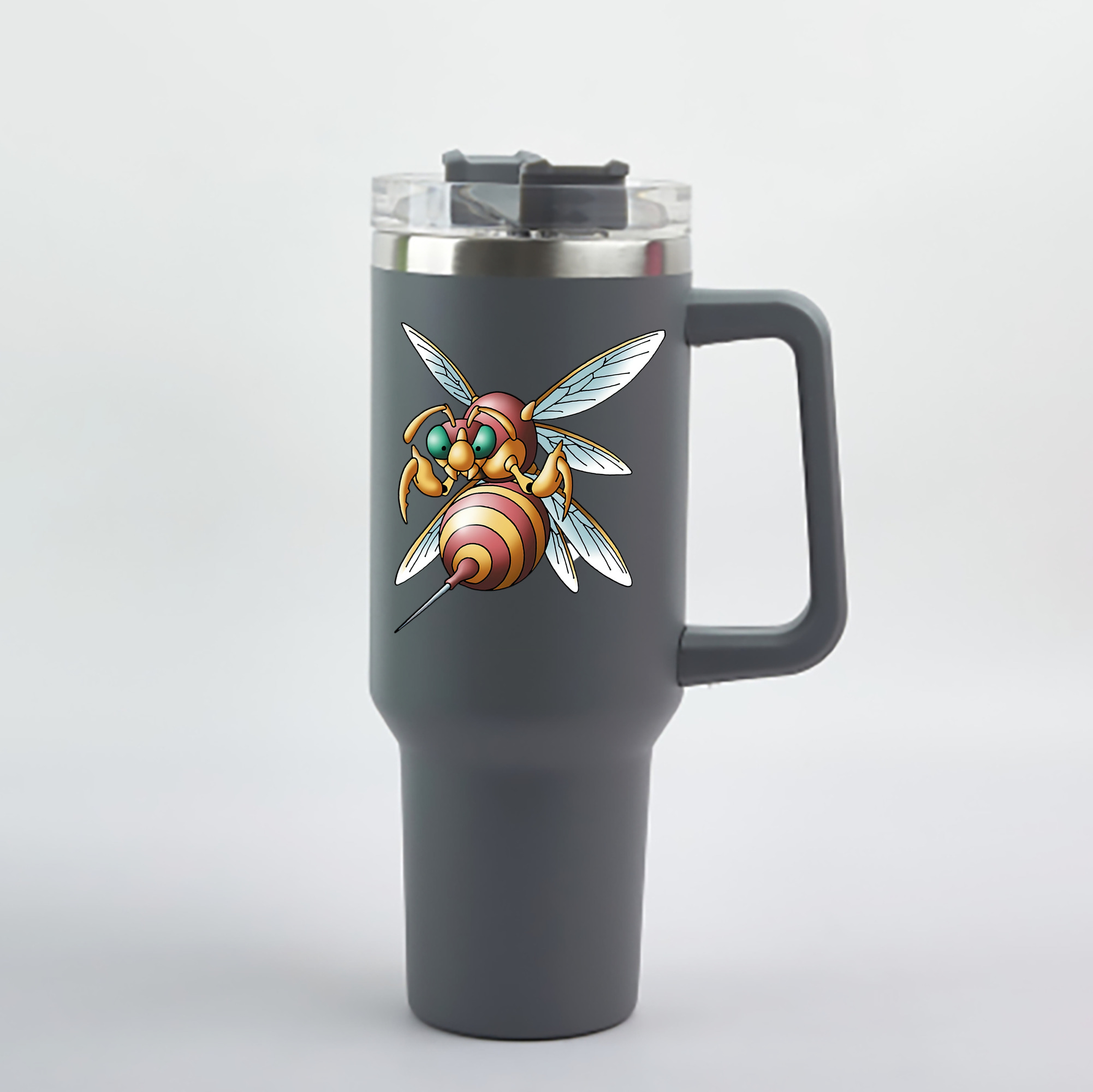 （画像用） ドラゴンクエスト Doragon Kuesuto Dragon Quest 1200mL車用タンブラー - クリスタルステッカー（プラスチックストロー付き）