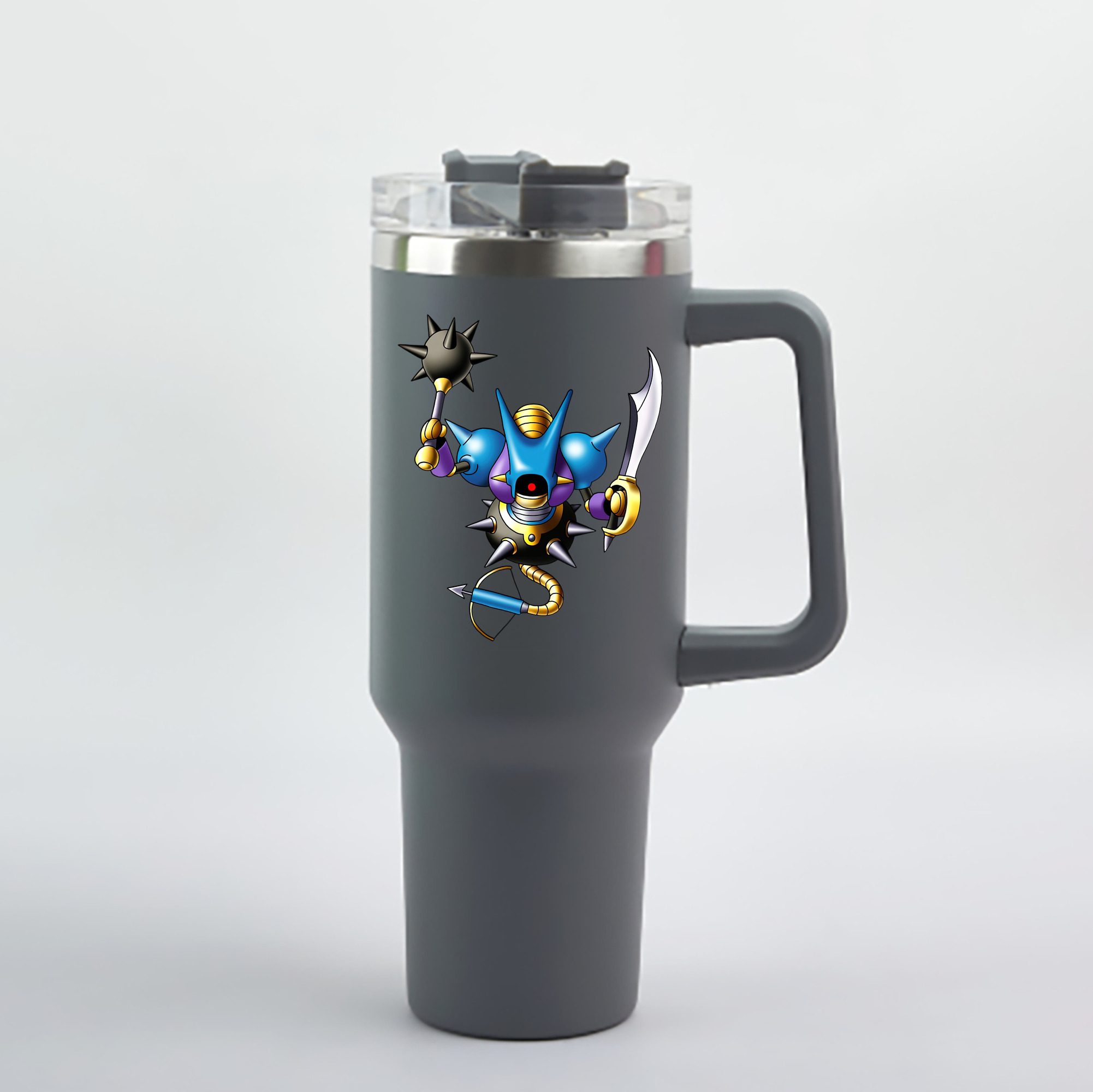 （画像用） ドラゴンクエスト Doragon Kuesuto Dragon Quest 1200mL車用タンブラー - クリスタルステッカー（プラスチックストロー付き）