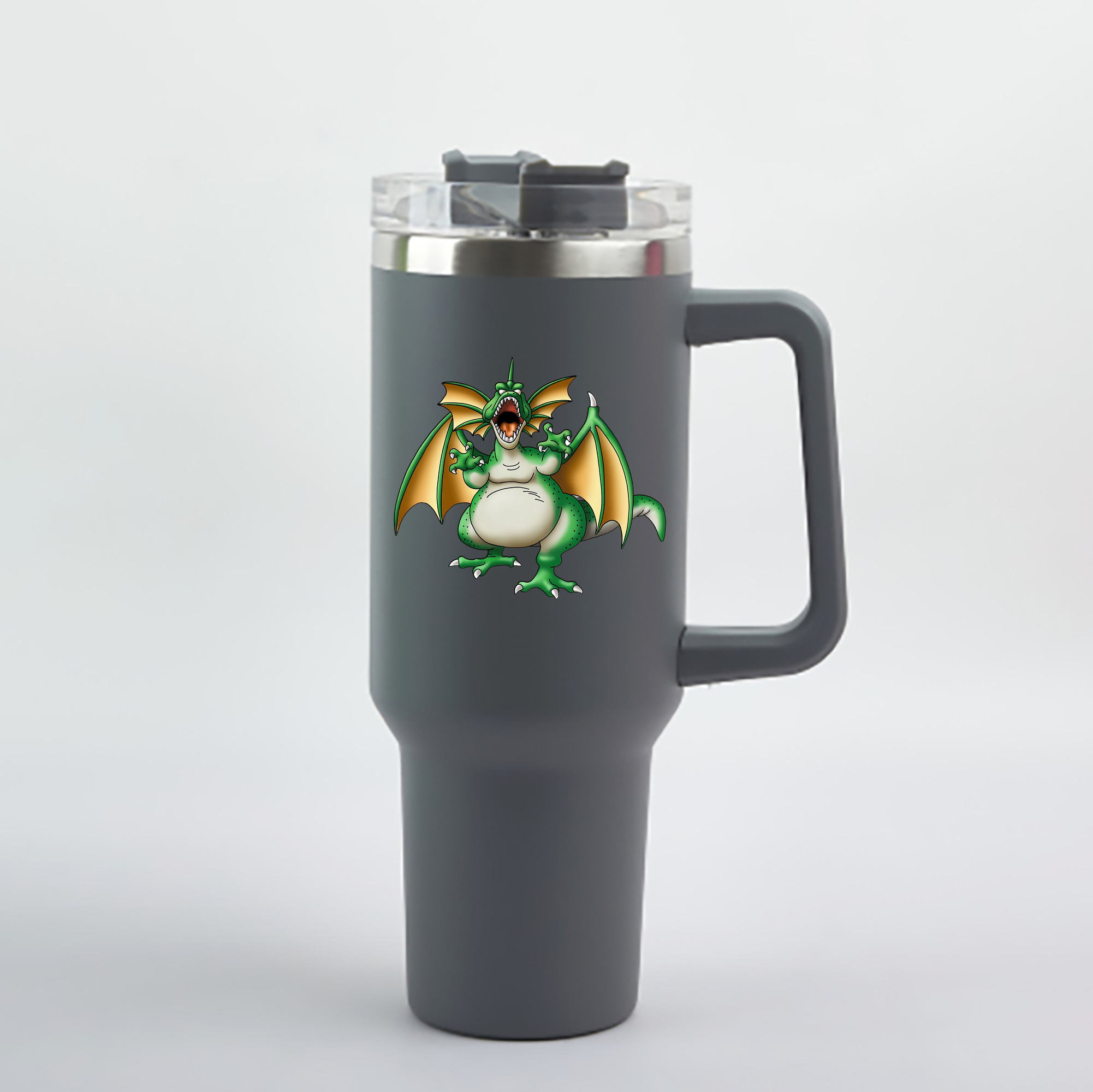 （画像用） ドラゴンクエスト Doragon Kuesuto Dragon Quest 1200mL車用タンブラー - クリスタルステッカー（プラスチックストロー付き）