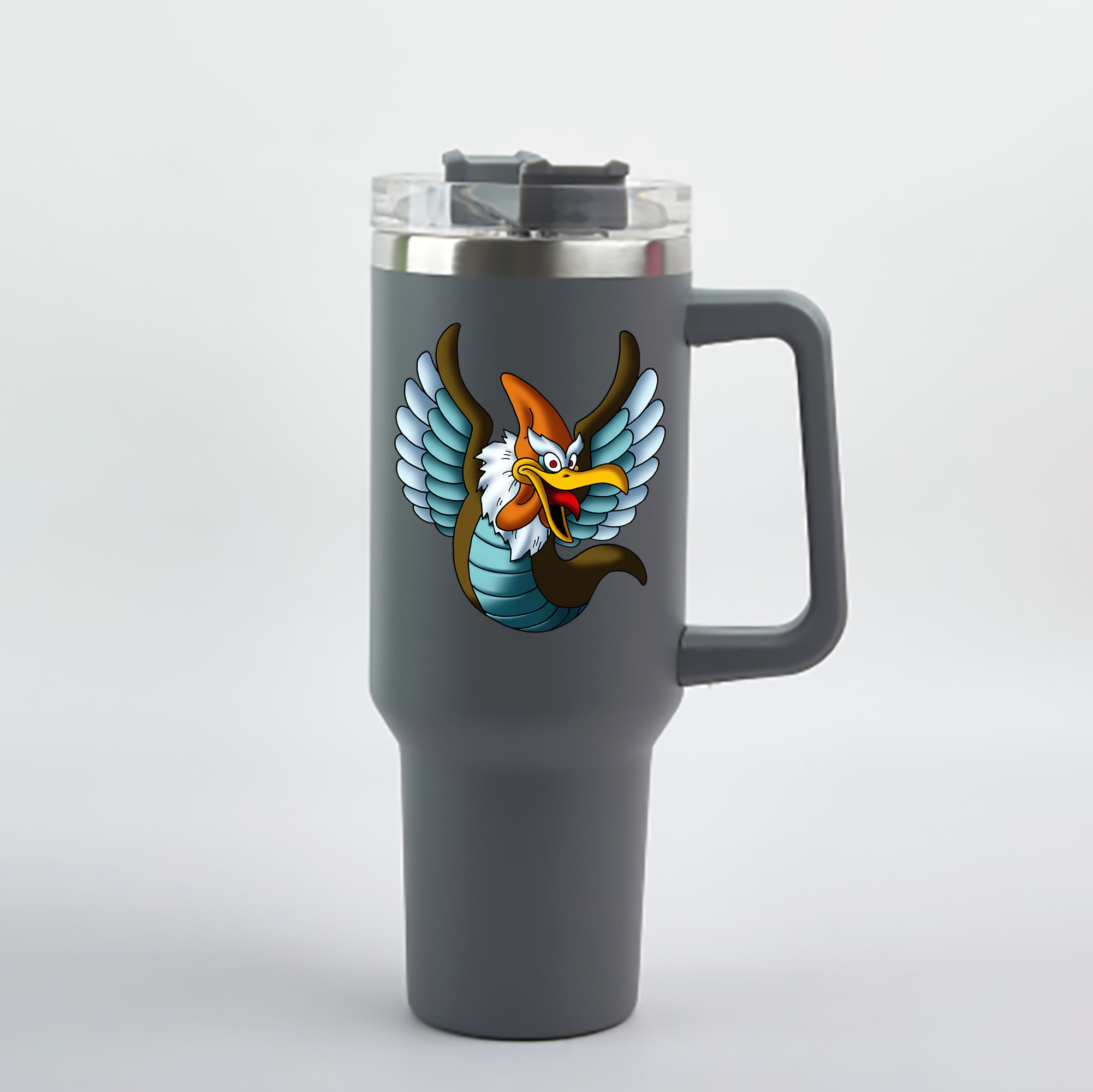 （画像用） ドラゴンクエスト Doragon Kuesuto Dragon Quest 1200mL車用タンブラー - クリスタルステッカー（プラスチックストロー付き）