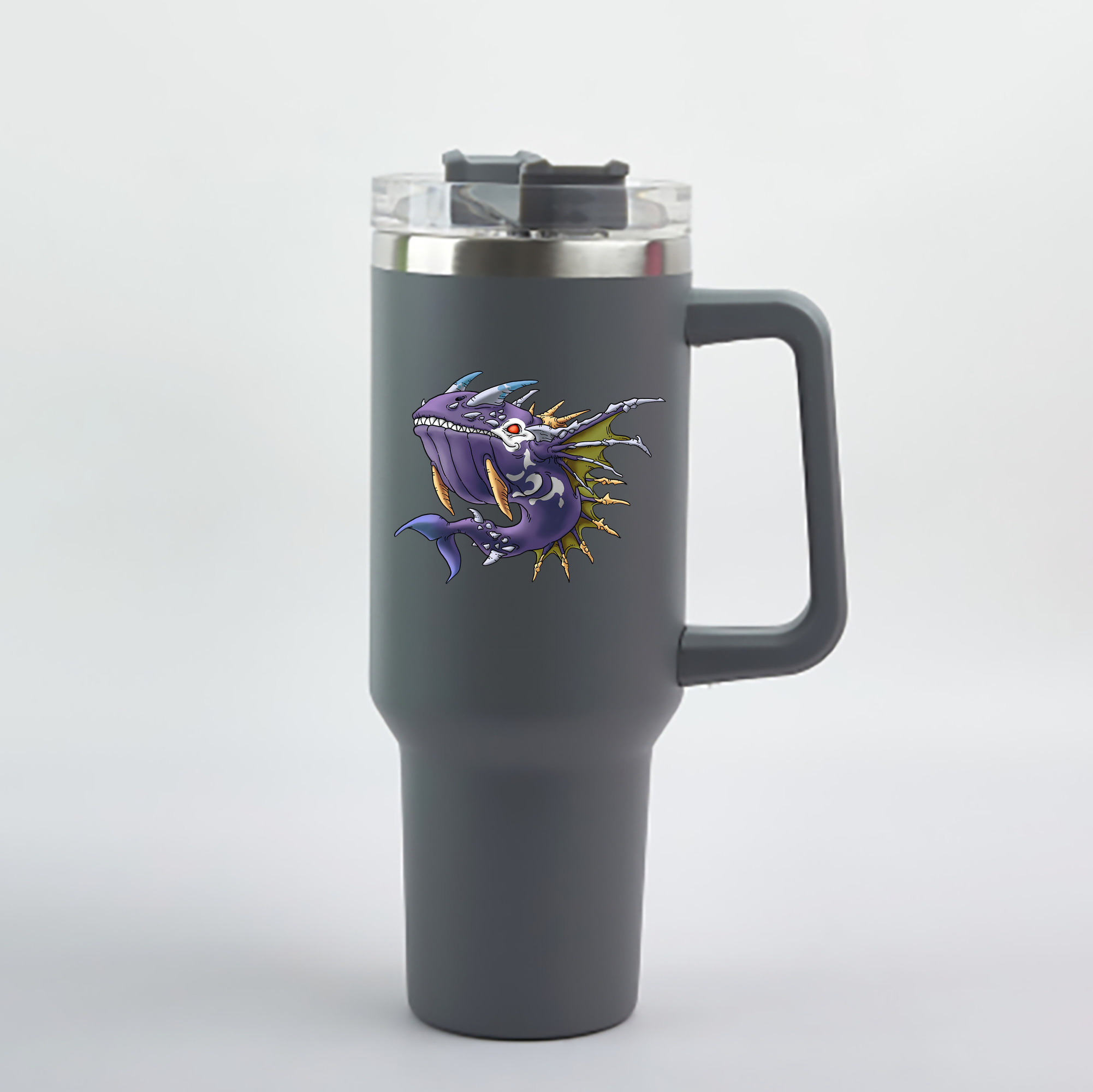 （画像用） ドラゴンクエスト Doragon Kuesuto Dragon Quest 1200mL車用タンブラー - クリスタルステッカー（プラスチックストロー付き）