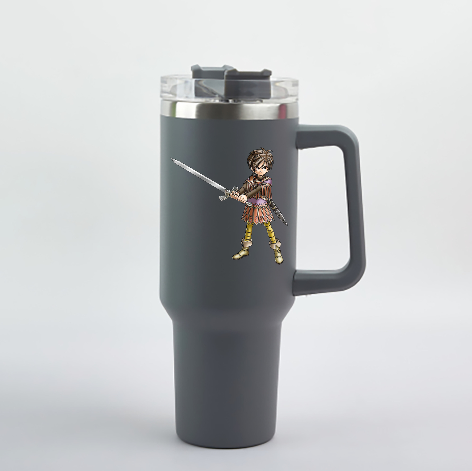 （画像用） ドラゴンクエスト Doragon Kuesuto Dragon Quest 1200mL車用タンブラー - クリスタルステッカー（プラスチックストロー付き）