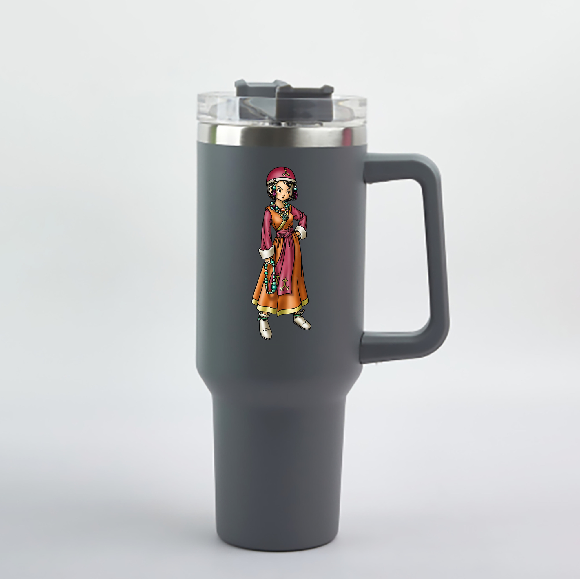 （画像用） ドラゴンクエスト Doragon Kuesuto Dragon Quest 1200mL車用タンブラー - クリスタルステッカー（プラスチックストロー付き）