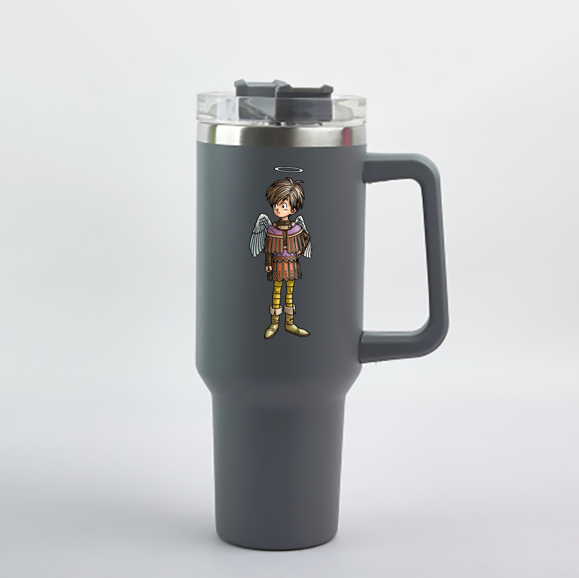 （画像用） ドラゴンクエスト Doragon Kuesuto Dragon Quest 1200mL車用タンブラー - クリスタルステッカー（プラスチックストロー付き）