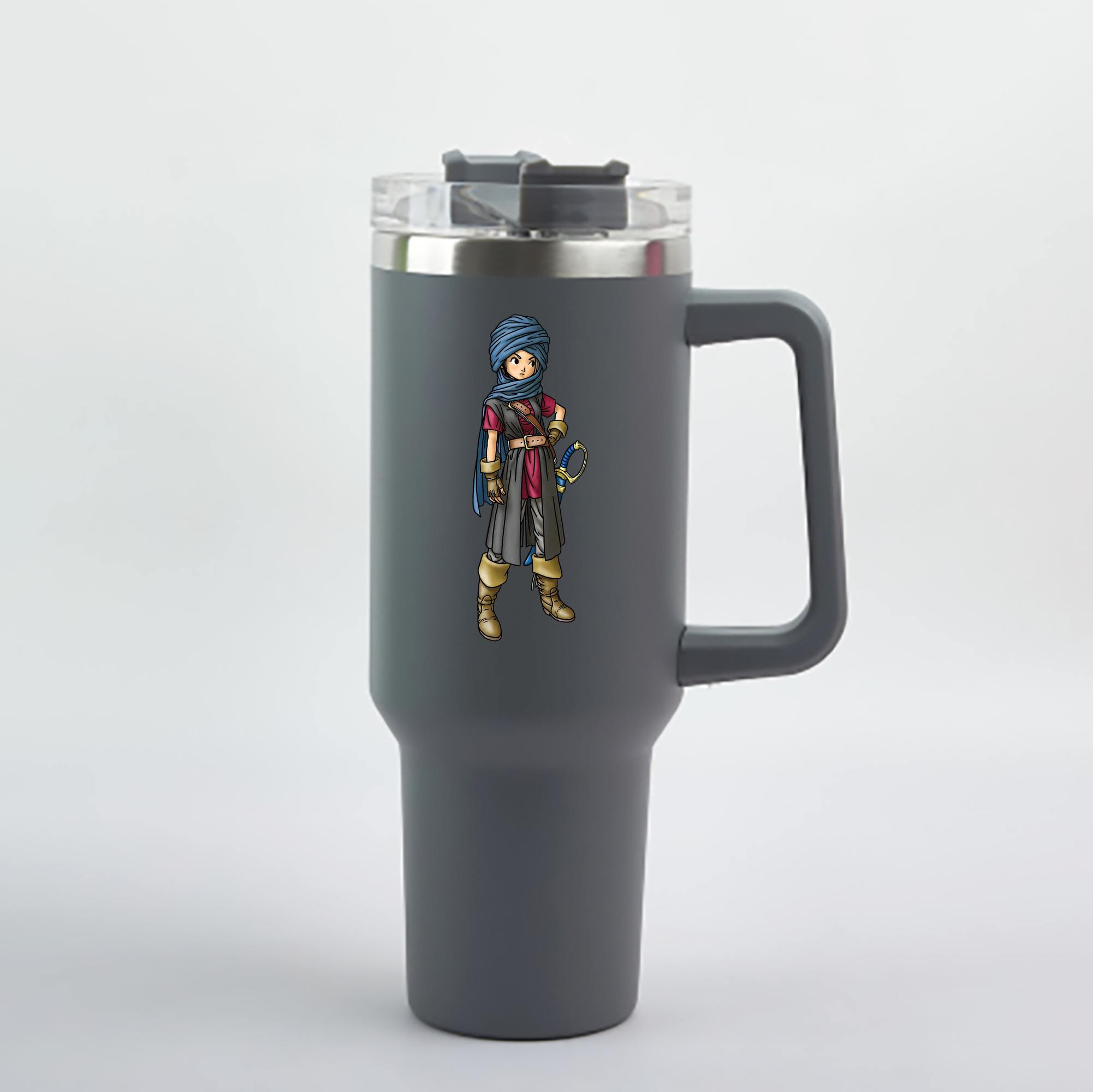 （画像用） ドラゴンクエスト Doragon Kuesuto Dragon Quest 1200mL車用タンブラー - クリスタルステッカー（プラスチックストロー付き）