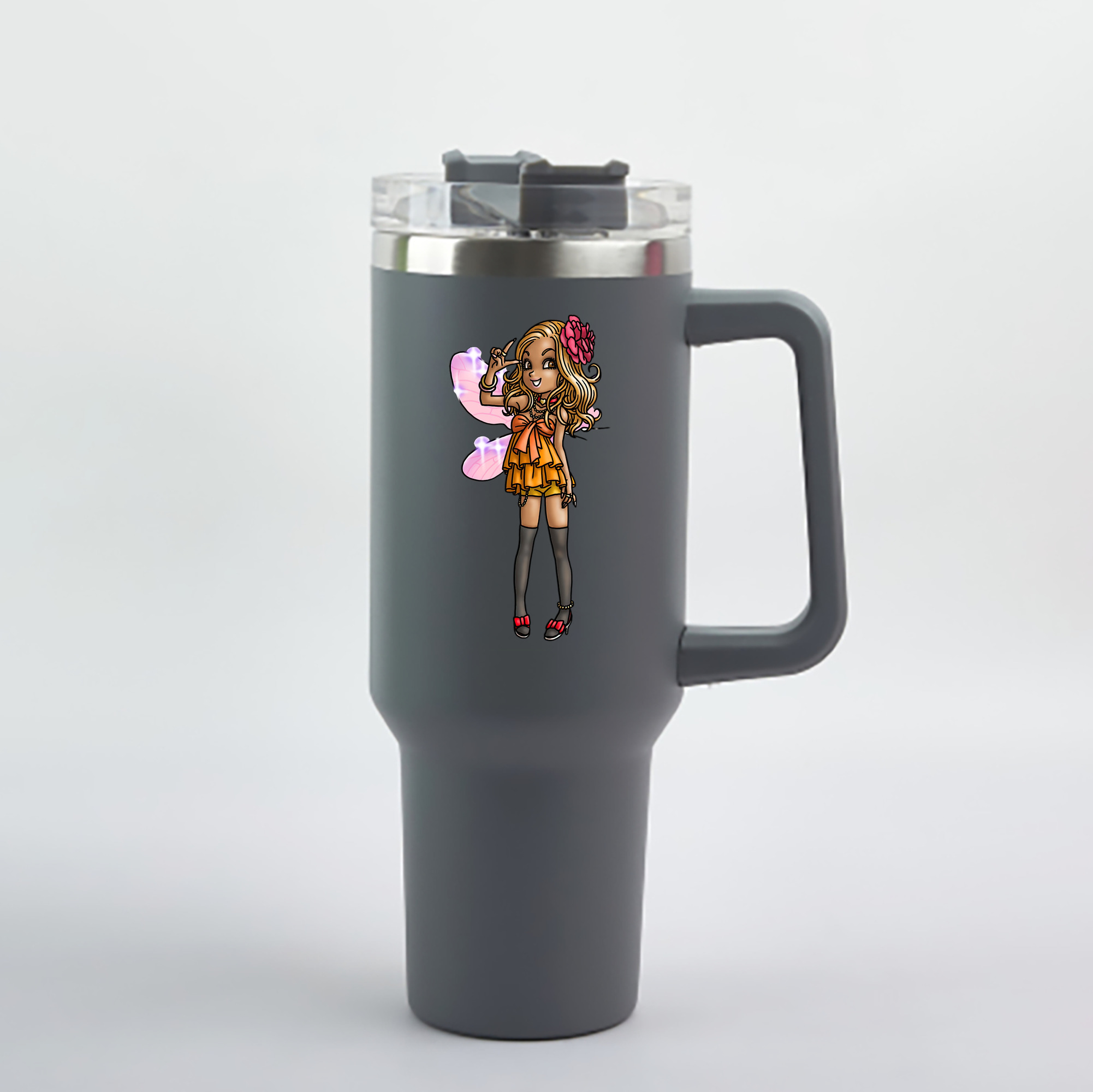 （画像用） ドラゴンクエスト Doragon Kuesuto Dragon Quest 1200mL車用タンブラー - クリスタルステッカー（プラスチックストロー付き）