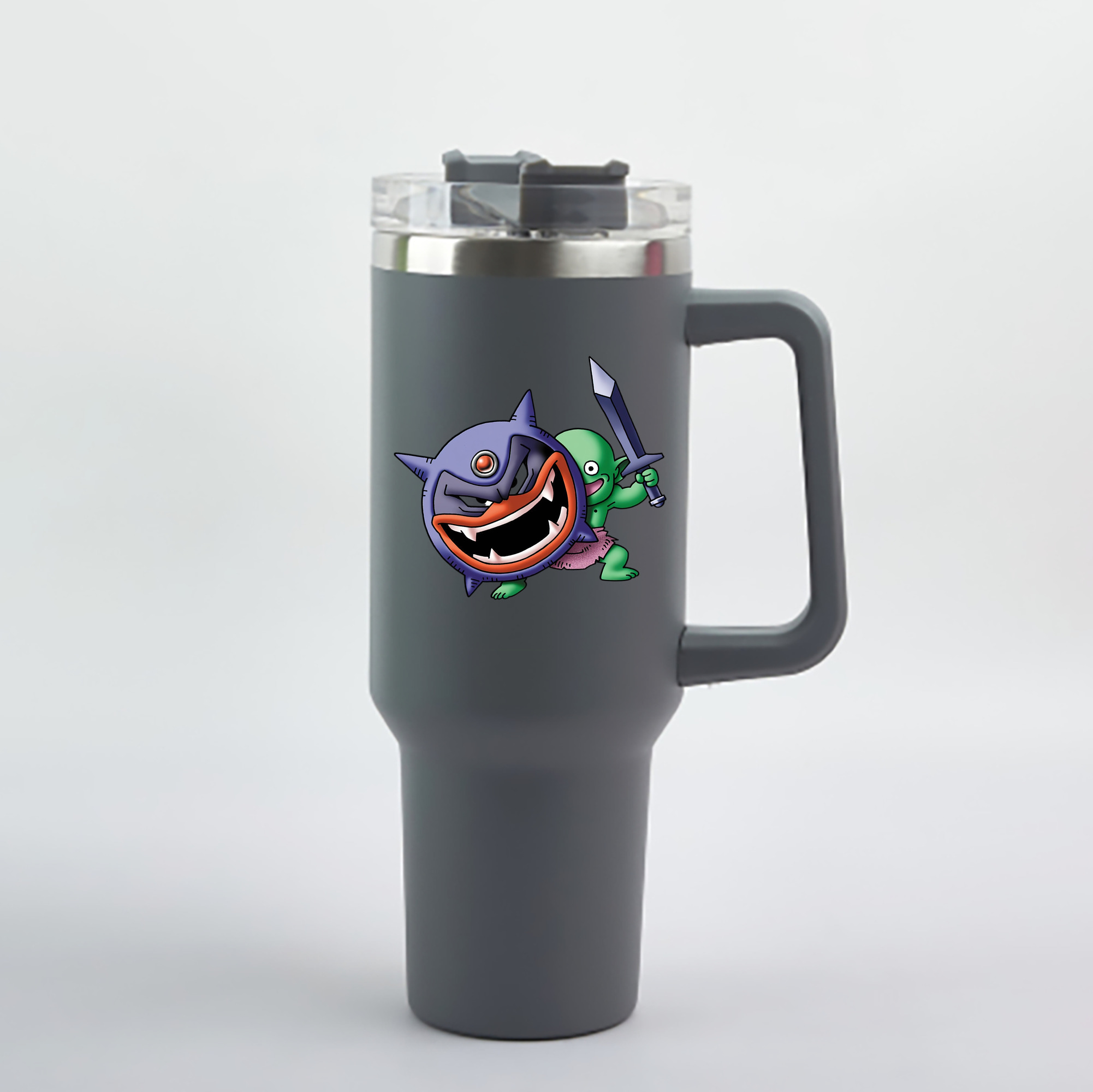 （画像用） ドラゴンクエスト Doragon Kuesuto Dragon Quest 1200mL車用タンブラー - クリスタルステッカー（プラスチックストロー付き）