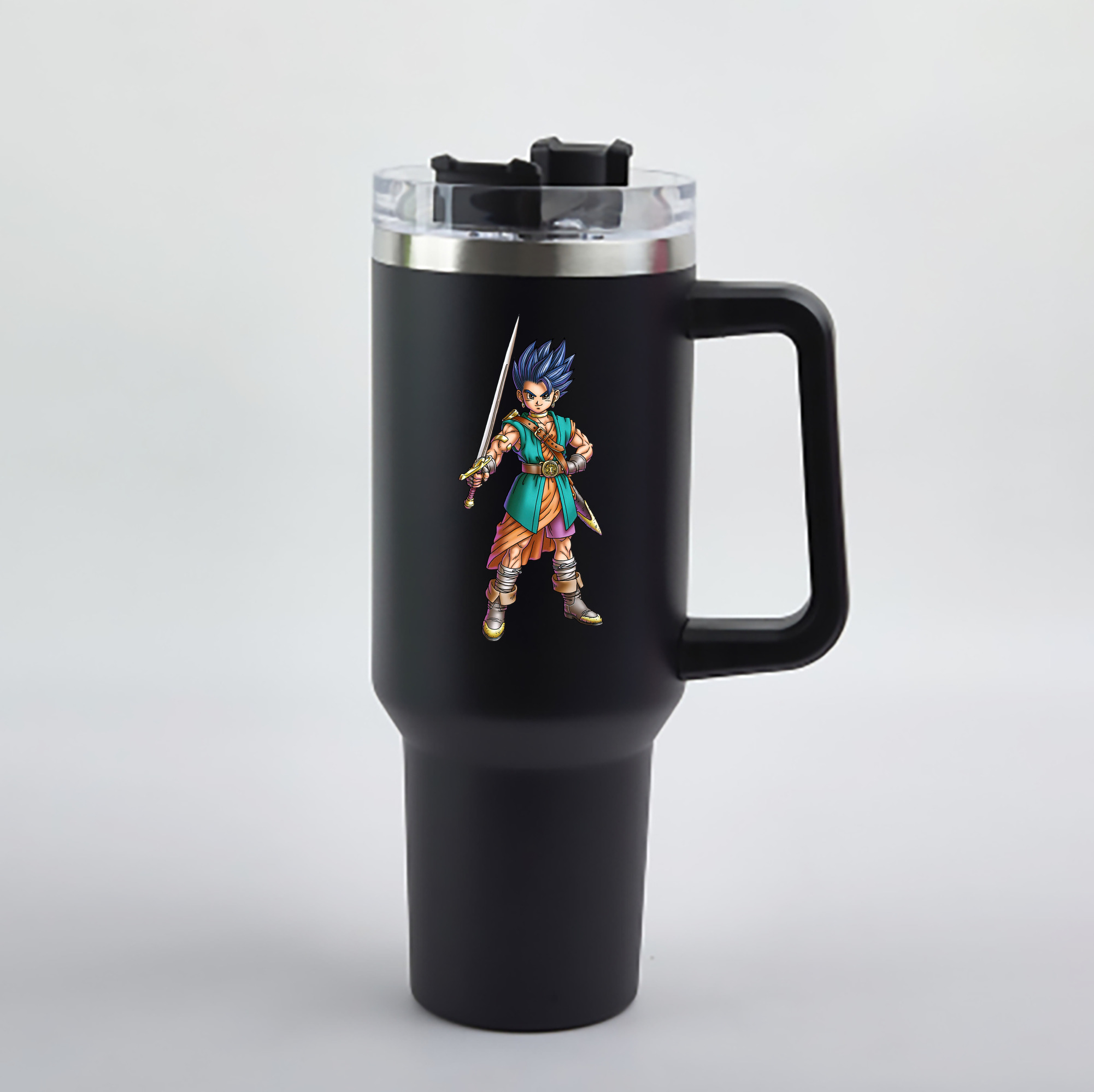 （画像用） ドラゴンクエスト Doragon Kuesuto Dragon Quest 1200mL車用タンブラー - クリスタルステッカー（プラスチックストロー付き）