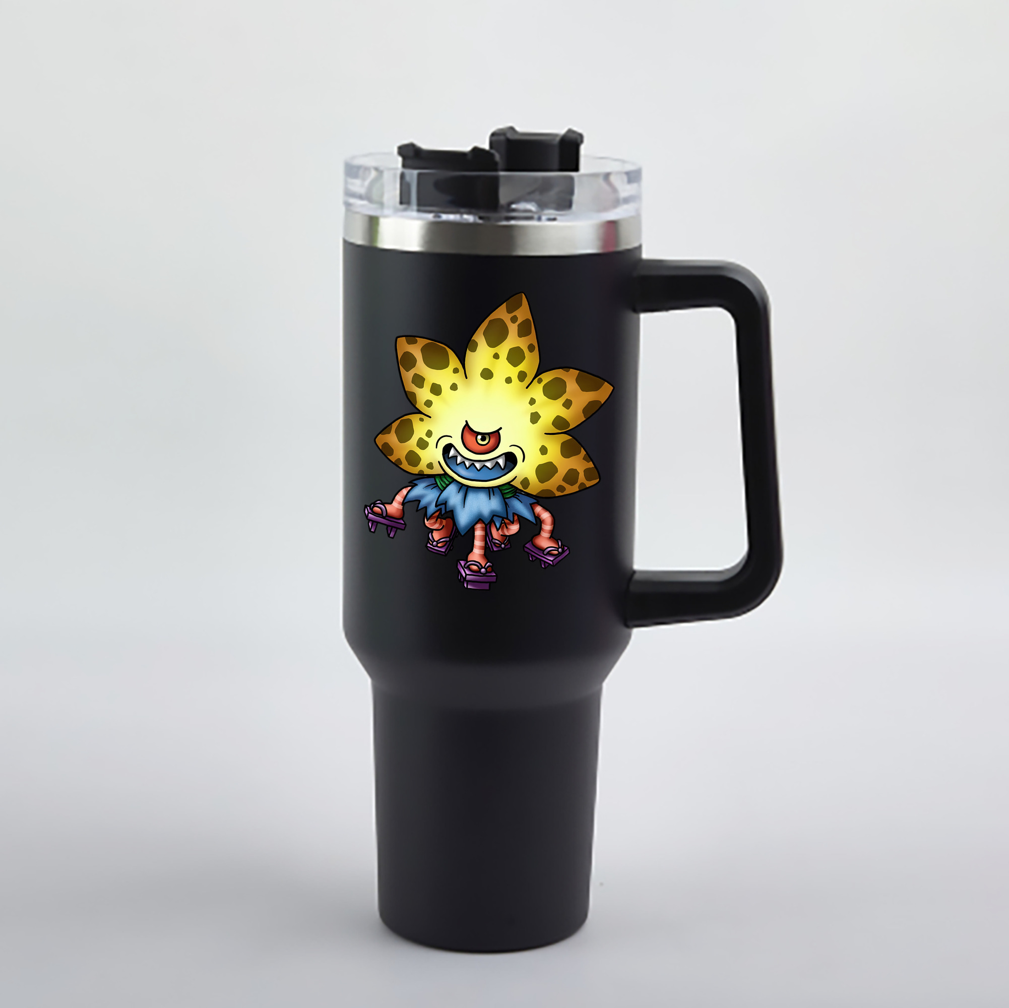 （画像用） ドラゴンクエスト Doragon Kuesuto Dragon Quest 1200mL車用タンブラー - クリスタルステッカー（プラスチックストロー付き）