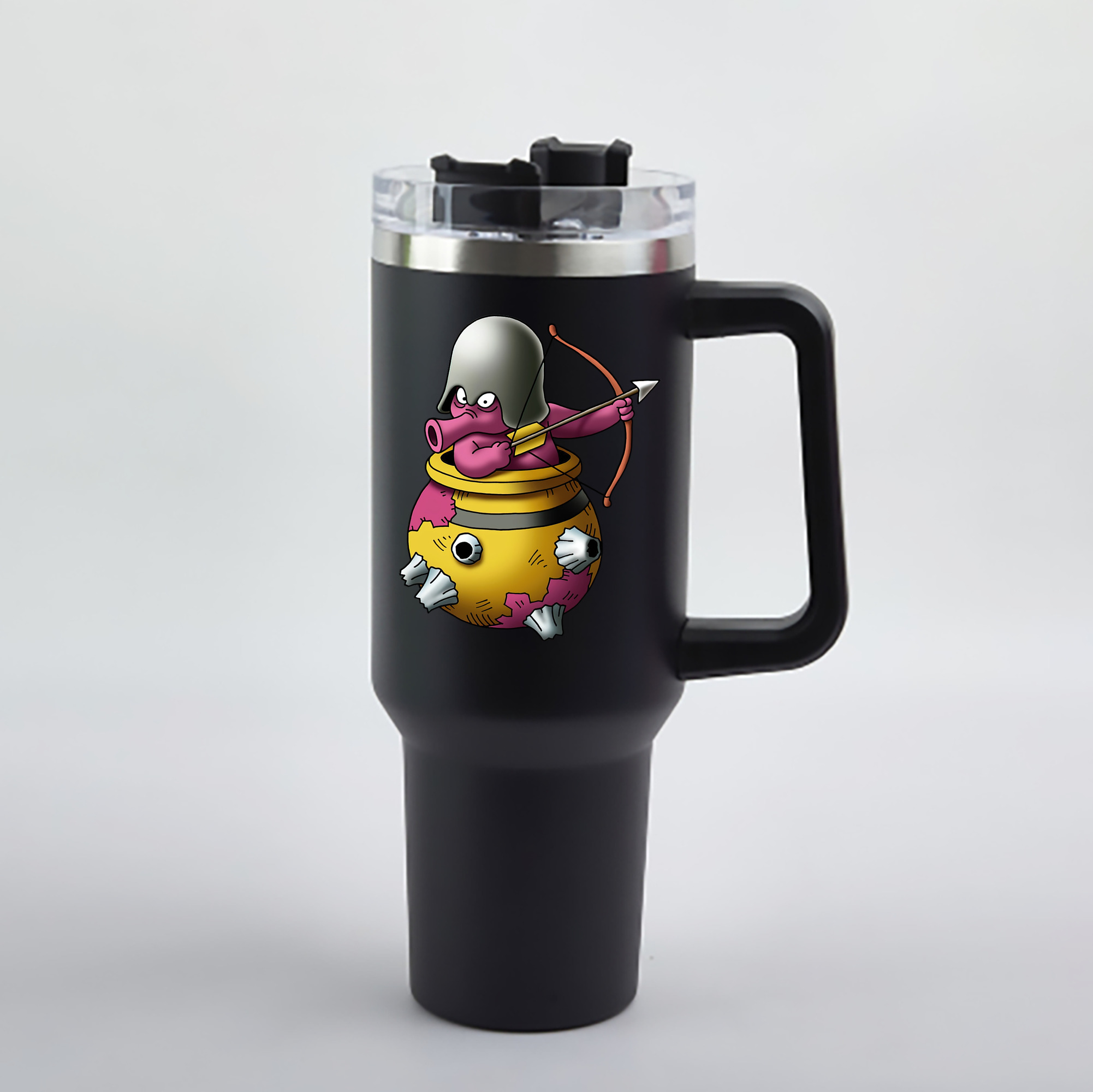 （画像用） ドラゴンクエスト Doragon Kuesuto Dragon Quest 1200mL車用タンブラー - クリスタルステッカー（プラスチックストロー付き）