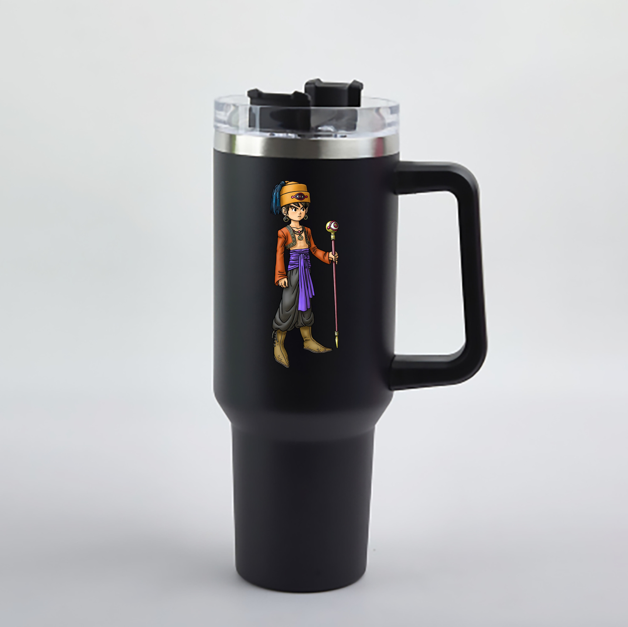 （画像用） ドラゴンクエスト Doragon Kuesuto Dragon Quest 1200mL車用タンブラー - クリスタルステッカー（プラスチックストロー付き）