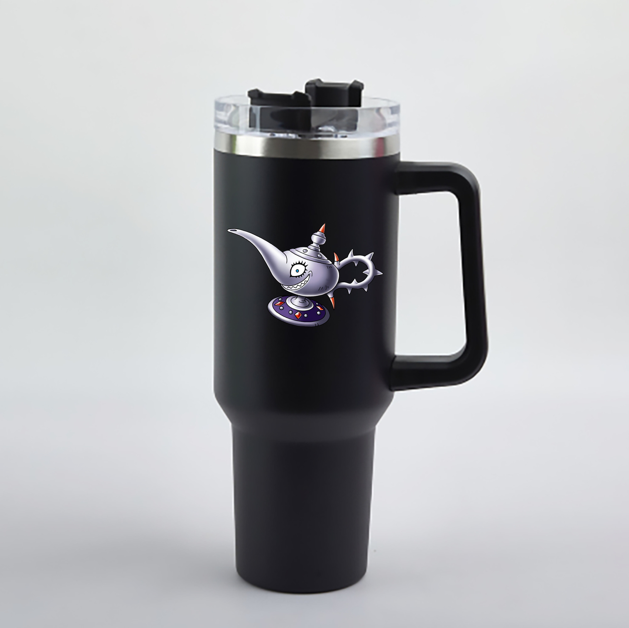 （画像用） ドラゴンクエスト Doragon Kuesuto Dragon Quest 1200mL車用タンブラー - クリスタルステッカー（プラスチックストロー付き）