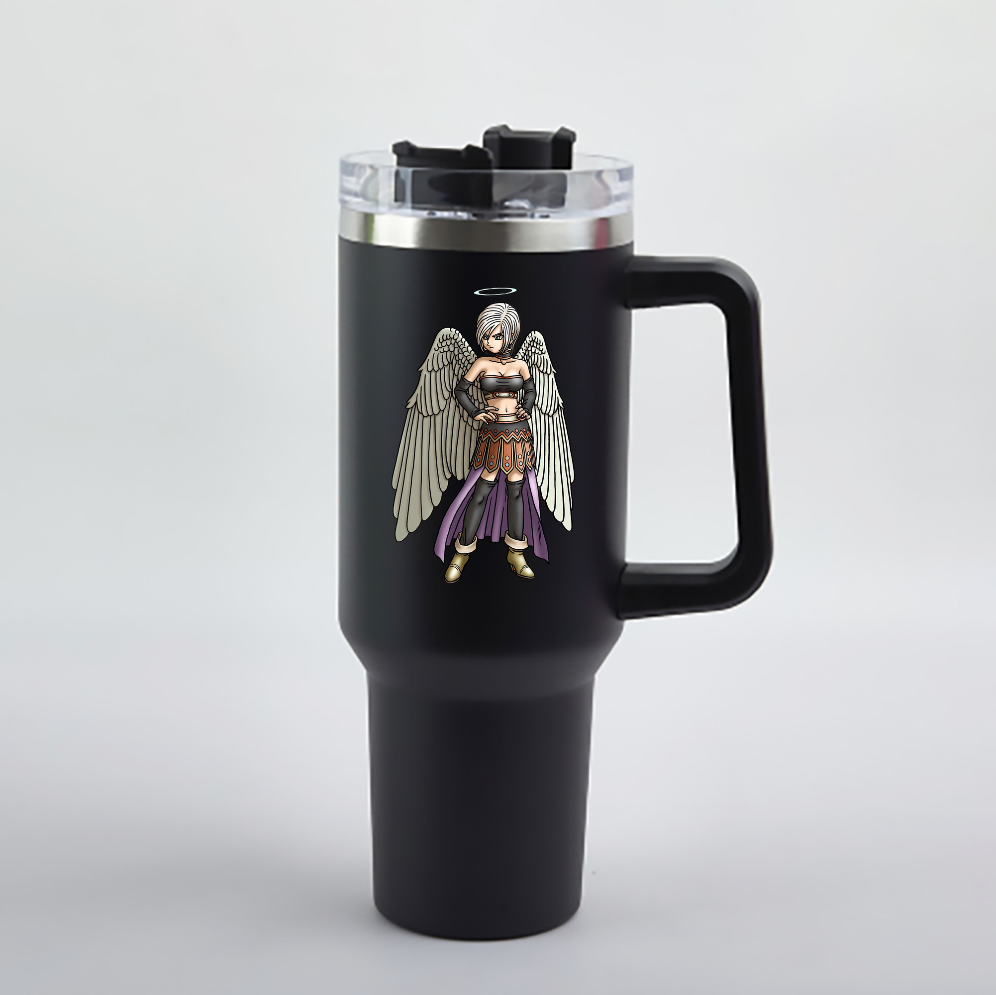 （画像用） ドラゴンクエスト Doragon Kuesuto Dragon Quest 1200mL車用タンブラー - クリスタルステッカー（プラスチックストロー付き）
