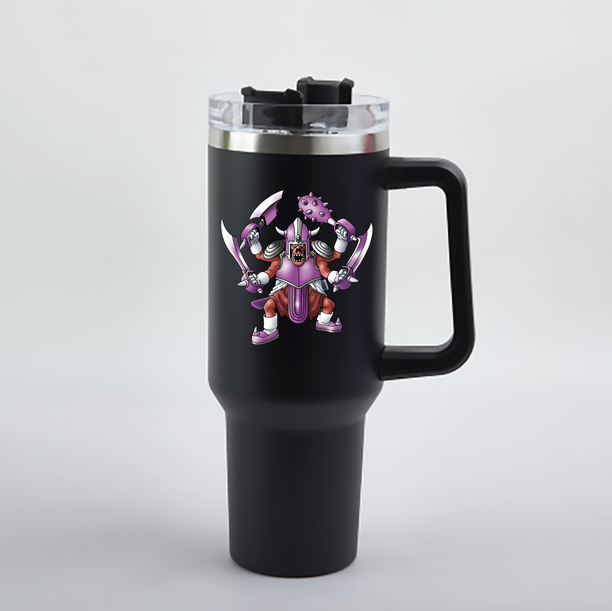 （画像用） ドラゴンクエスト Doragon Kuesuto Dragon Quest 1200mL車用タンブラー - クリスタルステッカー（プラスチックストロー付き）