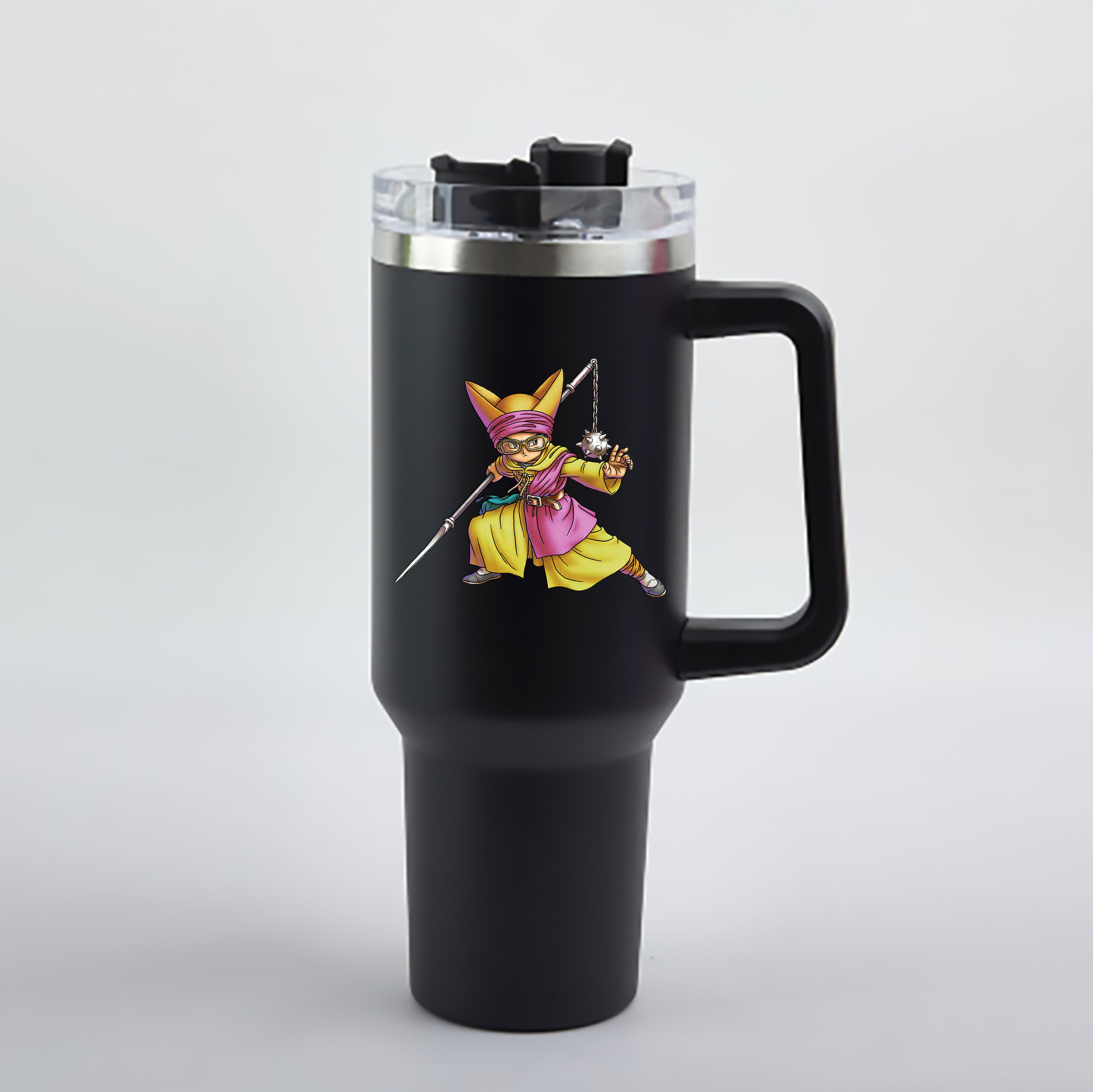 （画像用） ドラゴンクエスト Doragon Kuesuto Dragon Quest 1200mL車用タンブラー - クリスタルステッカー（プラスチックストロー付き）