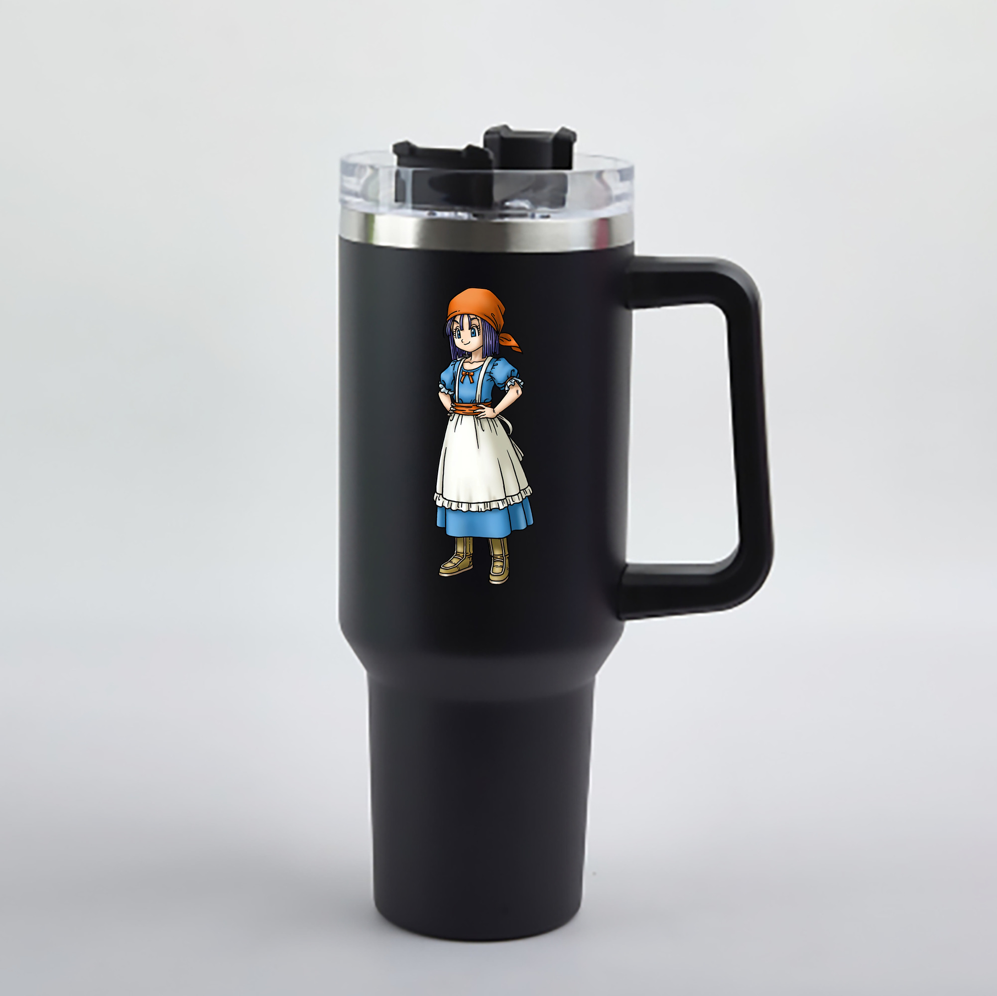 （画像用） ドラゴンクエスト Doragon Kuesuto Dragon Quest 1200mL車用タンブラー - クリスタルステッカー（プラスチックストロー付き）