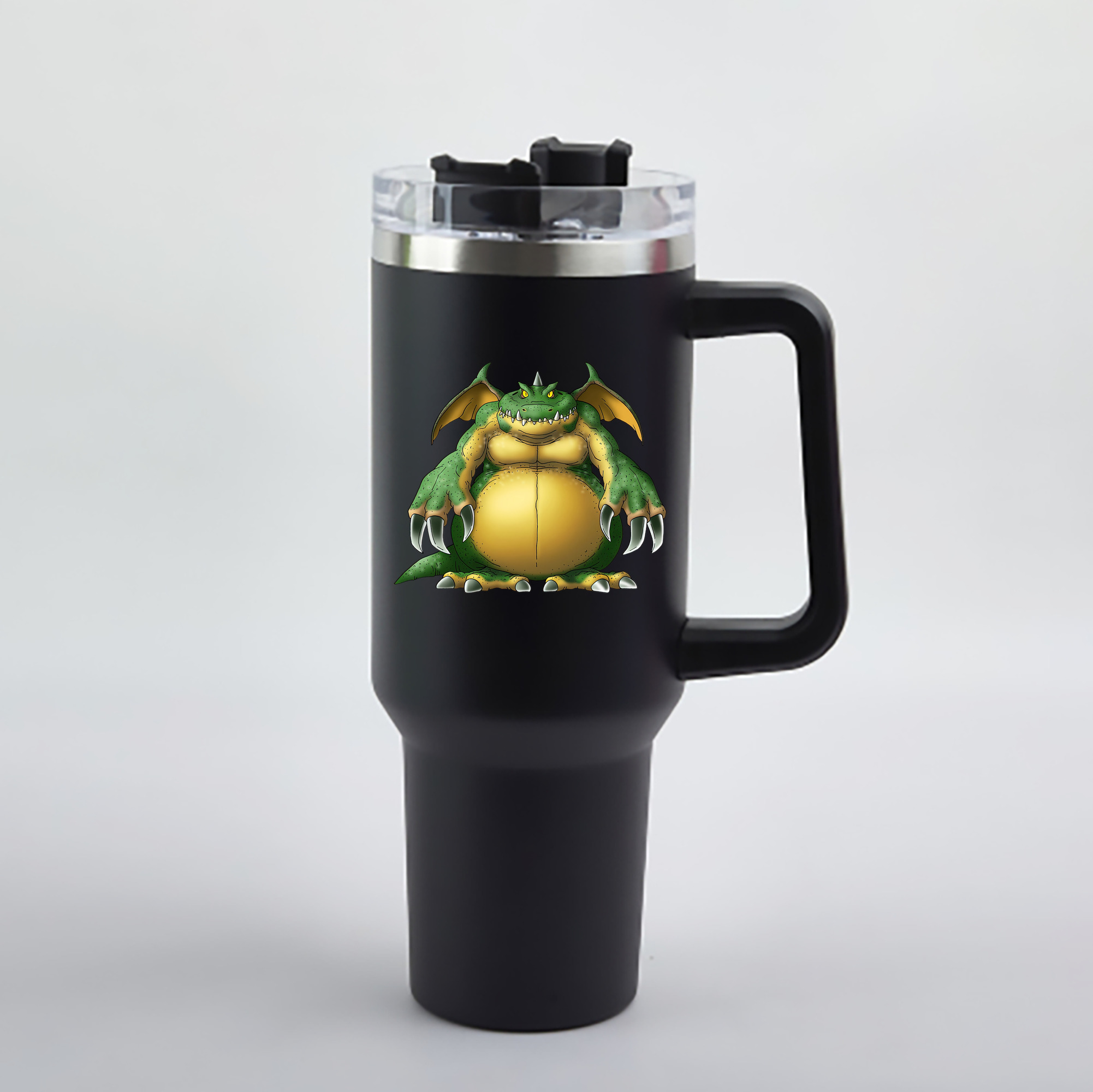 （画像用） ドラゴンクエスト Doragon Kuesuto Dragon Quest 1200mL車用タンブラー - クリスタルステッカー（プラスチックストロー付き）