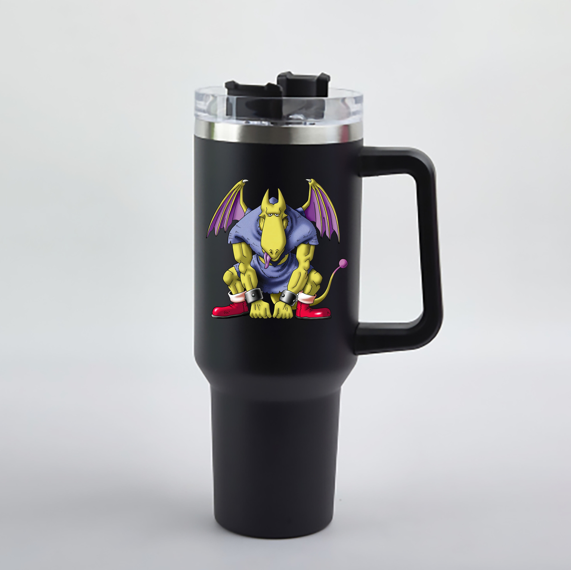 （画像用） ドラゴンクエスト Doragon Kuesuto Dragon Quest 1200mL車用タンブラー - クリスタルステッカー（プラスチックストロー付き）
