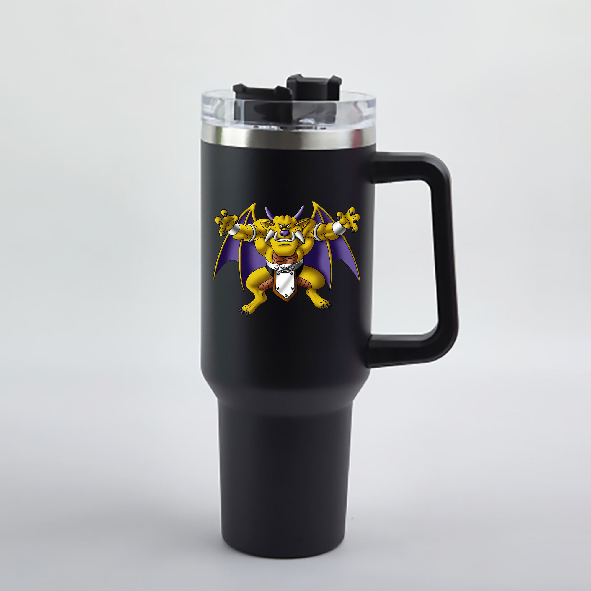 （画像用） ドラゴンクエスト Doragon Kuesuto Dragon Quest 1200mL車用タンブラー - クリスタルステッカー（プラスチックストロー付き）