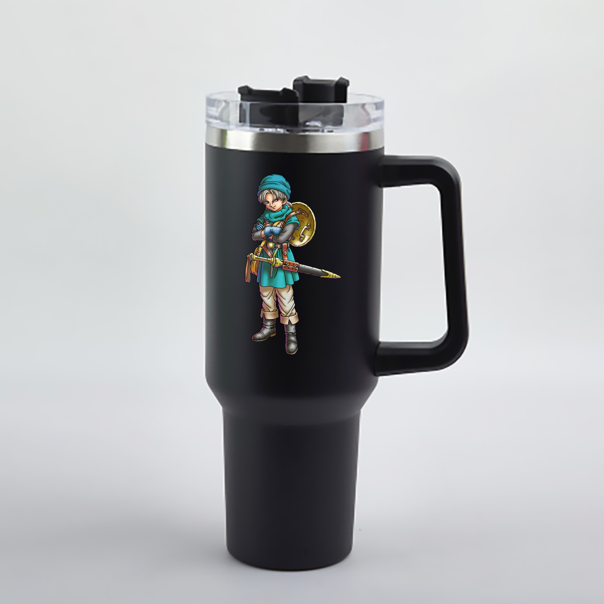（画像用） ドラゴンクエスト Doragon Kuesuto Dragon Quest 1200mL車用タンブラー - クリスタルステッカー（プラスチックストロー付き）