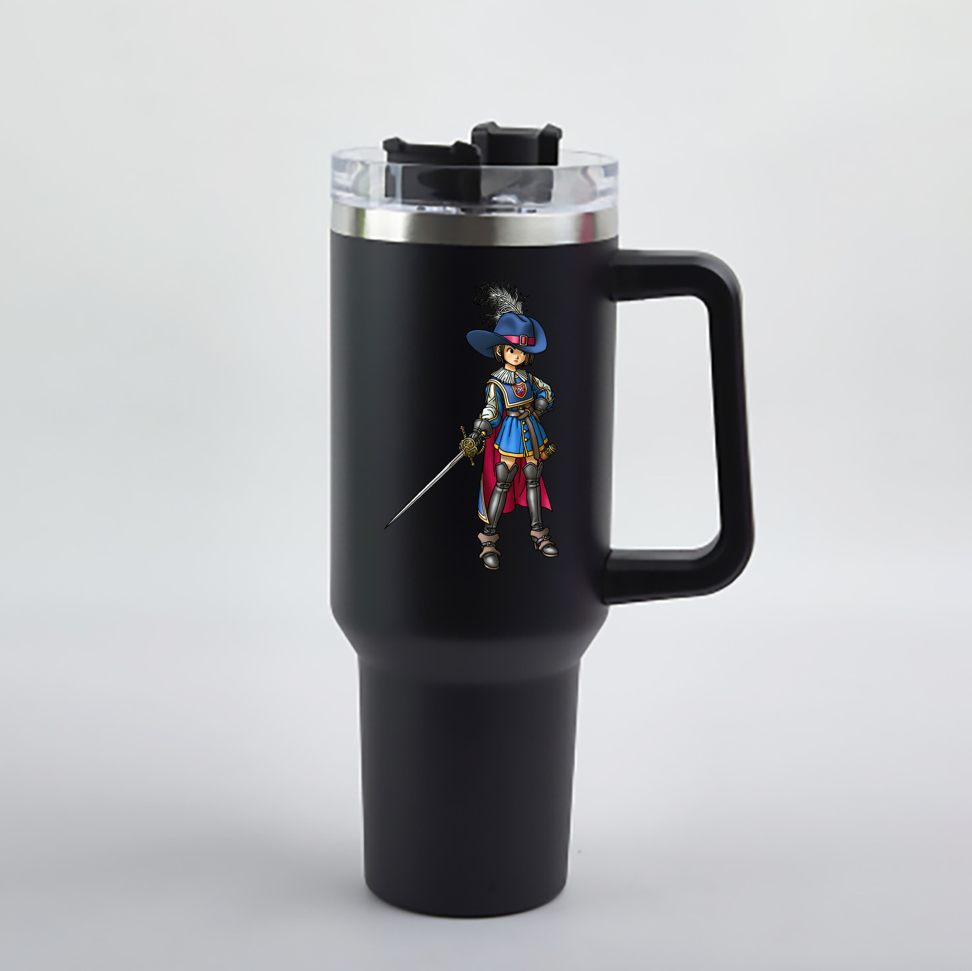 （画像用） ドラゴンクエスト Doragon Kuesuto Dragon Quest 1200mL車用タンブラー - クリスタルステッカー（プラスチックストロー付き）