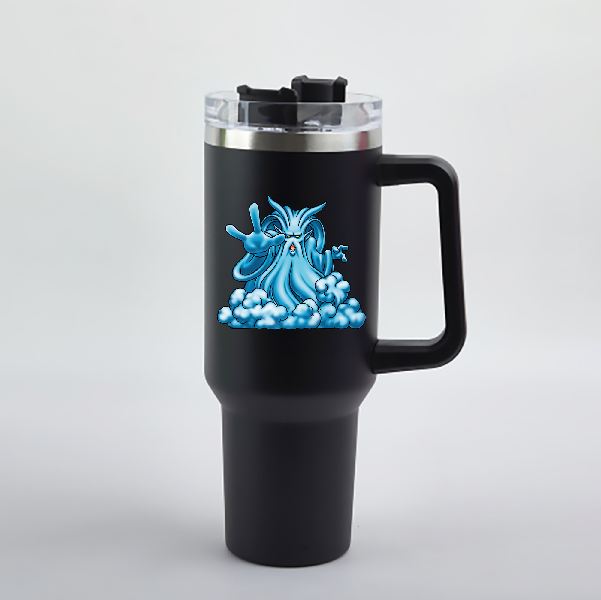 （画像用） ドラゴンクエスト Doragon Kuesuto Dragon Quest 1200mL車用タンブラー - クリスタルステッカー（プラスチックストロー付き）