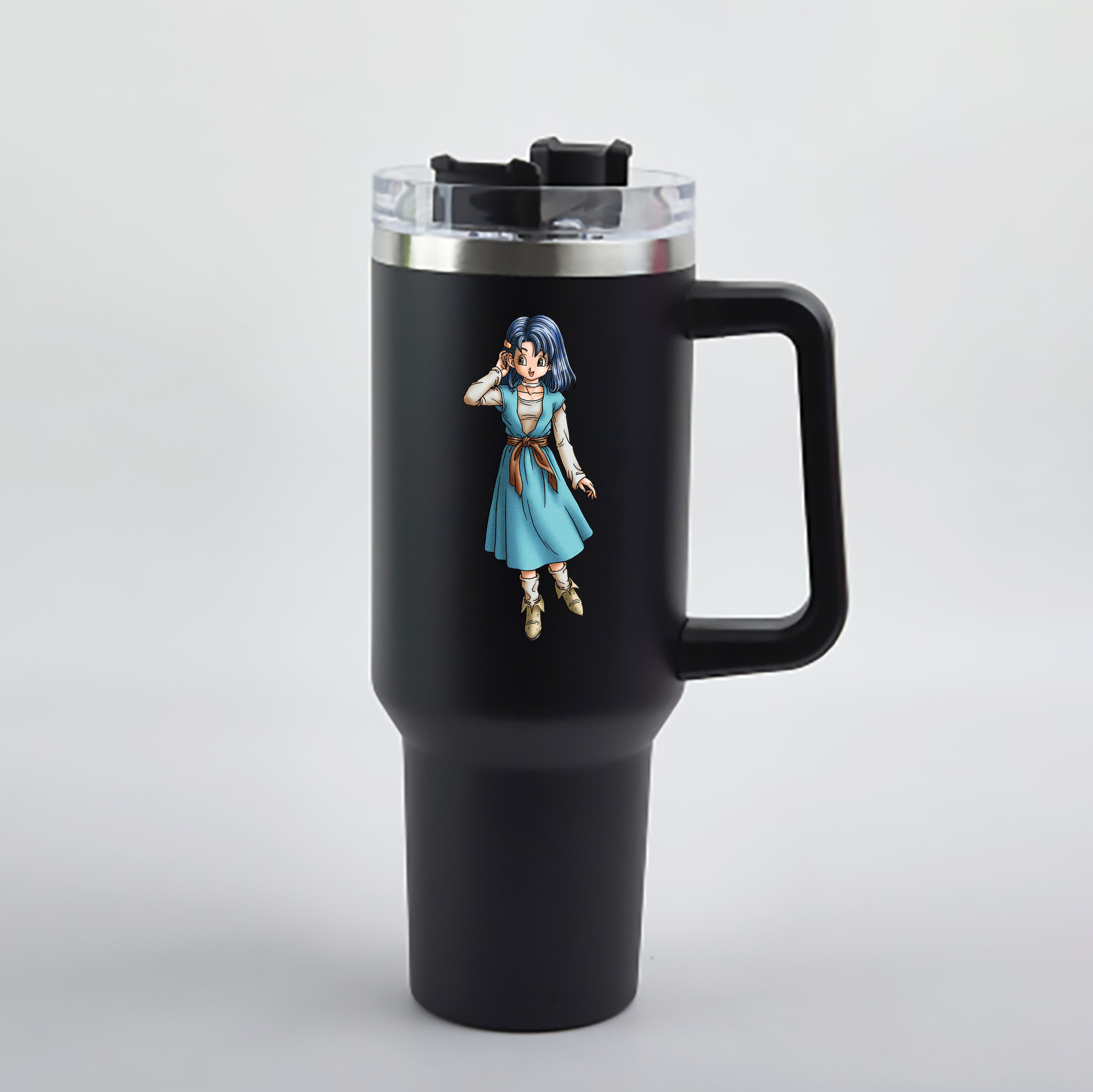 （画像用） ドラゴンクエスト Doragon Kuesuto Dragon Quest 1200mL車用タンブラー - クリスタルステッカー（プラスチックストロー付き）