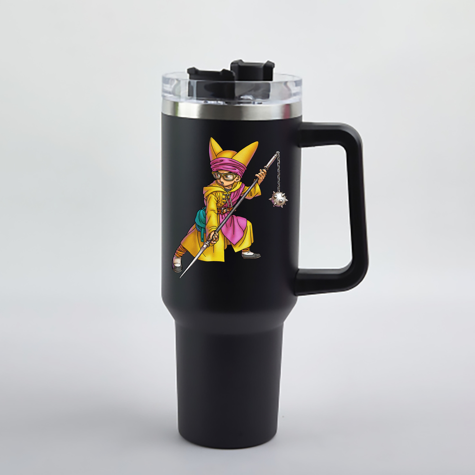 （画像用） ドラゴンクエスト Doragon Kuesuto Dragon Quest 1200mL車用タンブラー - クリスタルステッカー（プラスチックストロー付き）