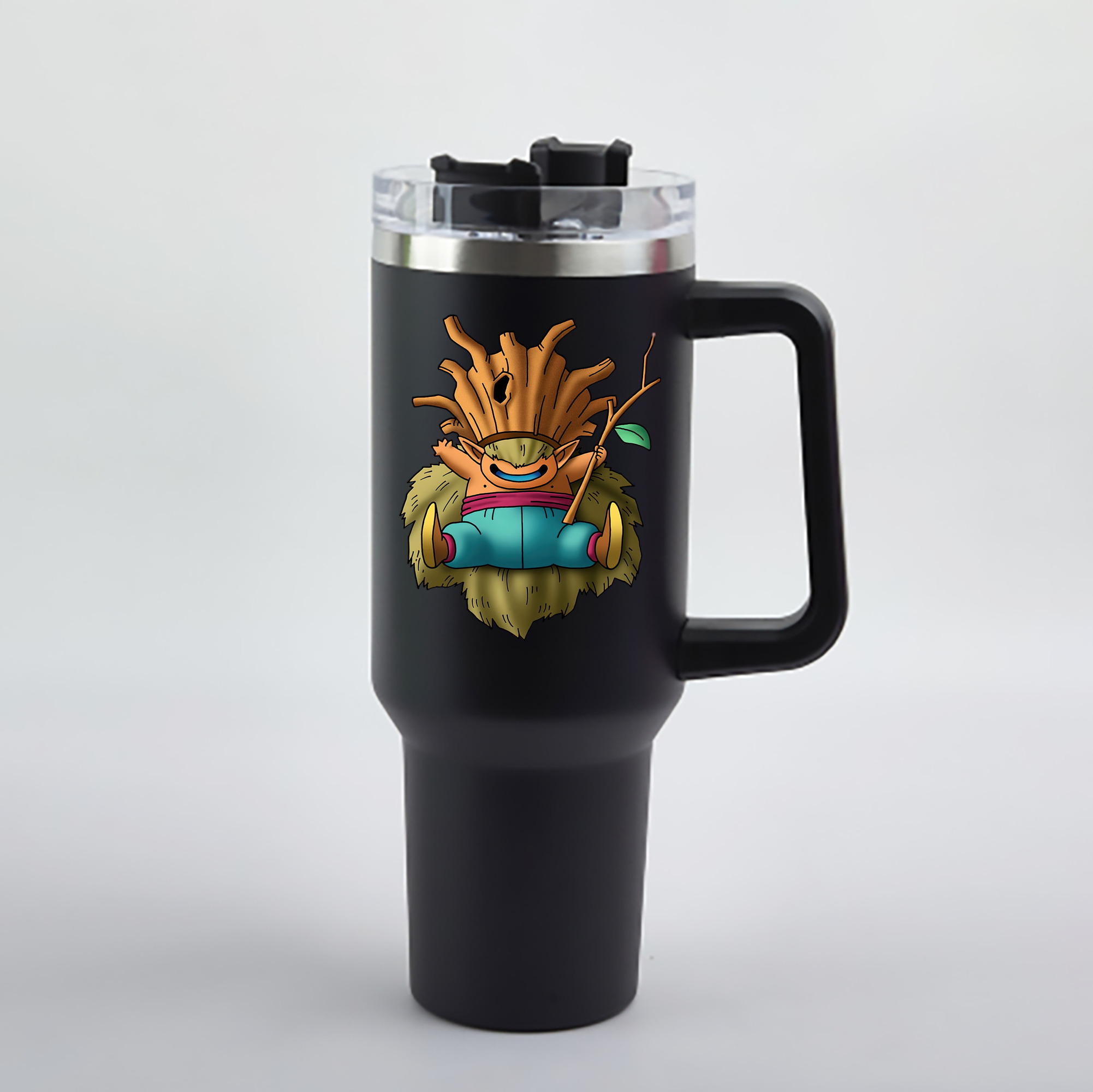 （画像用） ドラゴンクエスト Doragon Kuesuto Dragon Quest 1200mL車用タンブラー - クリスタルステッカー（プラスチックストロー付き）