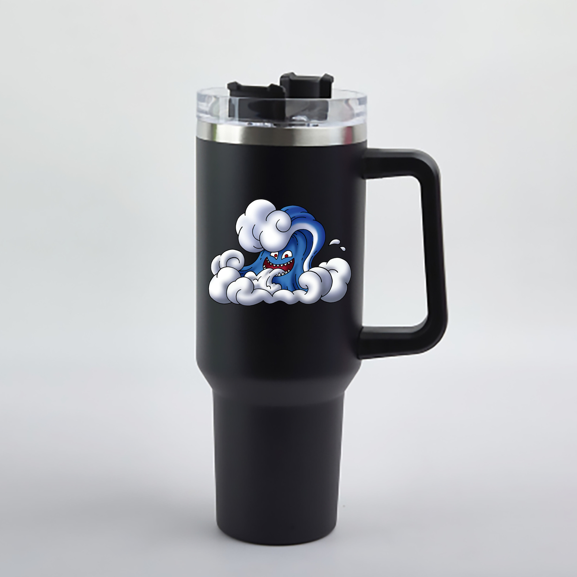 （画像用） ドラゴンクエスト Doragon Kuesuto Dragon Quest 1200mL車用タンブラー - クリスタルステッカー（プラスチックストロー付き）