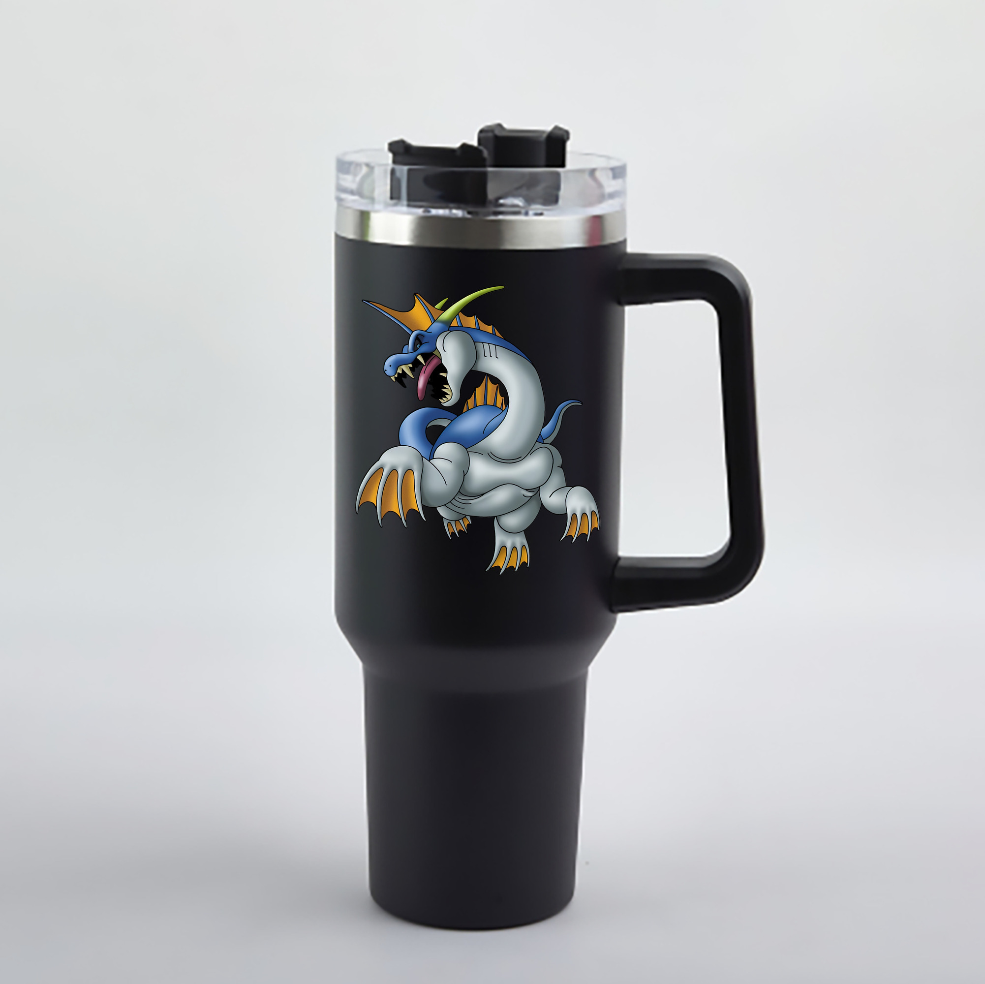 （画像用） ドラゴンクエスト Doragon Kuesuto Dragon Quest 1200mL車用タンブラー - クリスタルステッカー（プラスチックストロー付き）