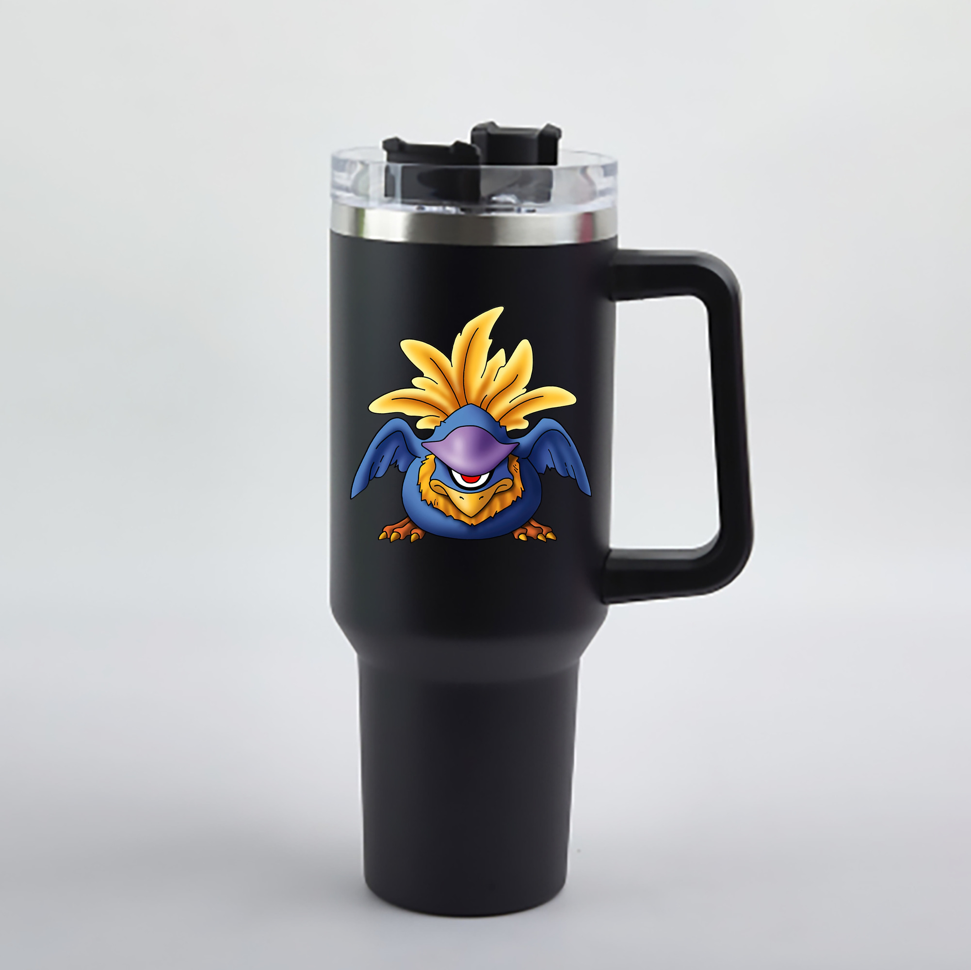 （画像用） ドラゴンクエスト Doragon Kuesuto Dragon Quest 1200mL車用タンブラー - クリスタルステッカー（プラスチックストロー付き）