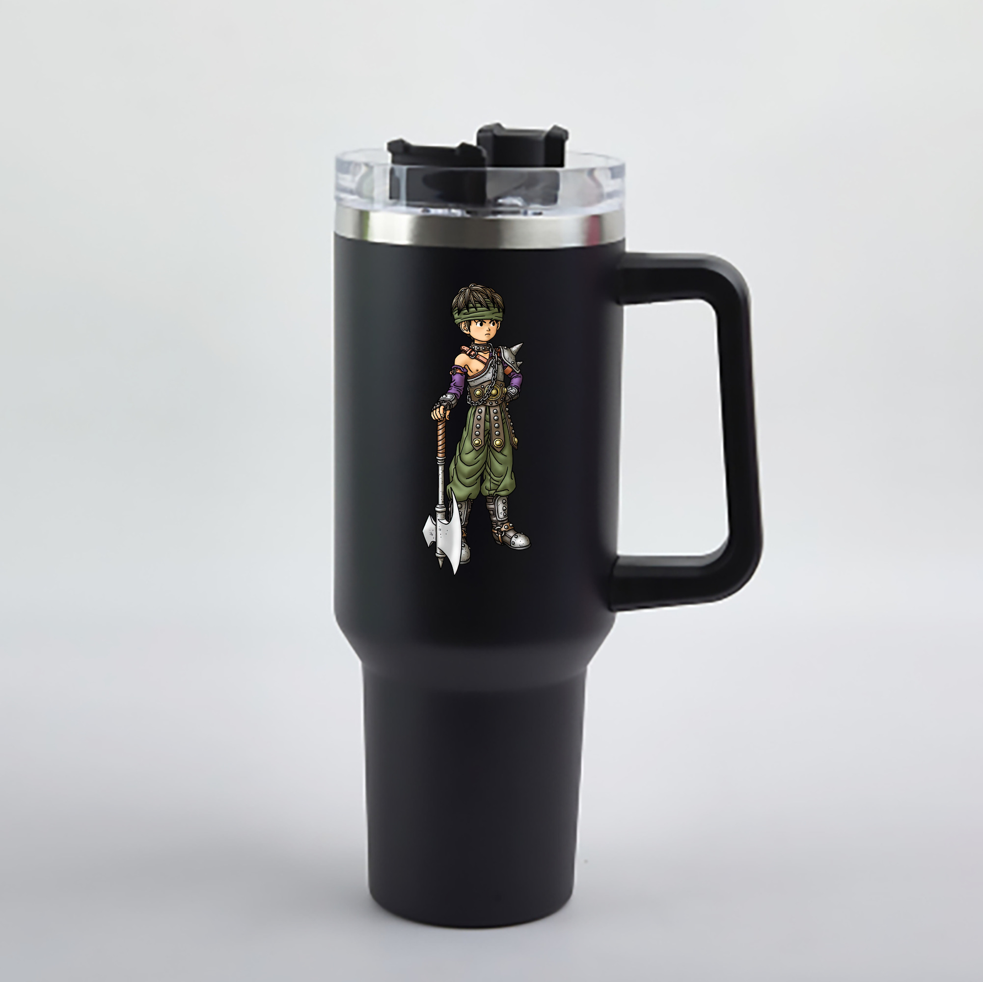 （画像用） ドラゴンクエスト Doragon Kuesuto Dragon Quest 1200mL車用タンブラー - クリスタルステッカー（プラスチックストロー付き）