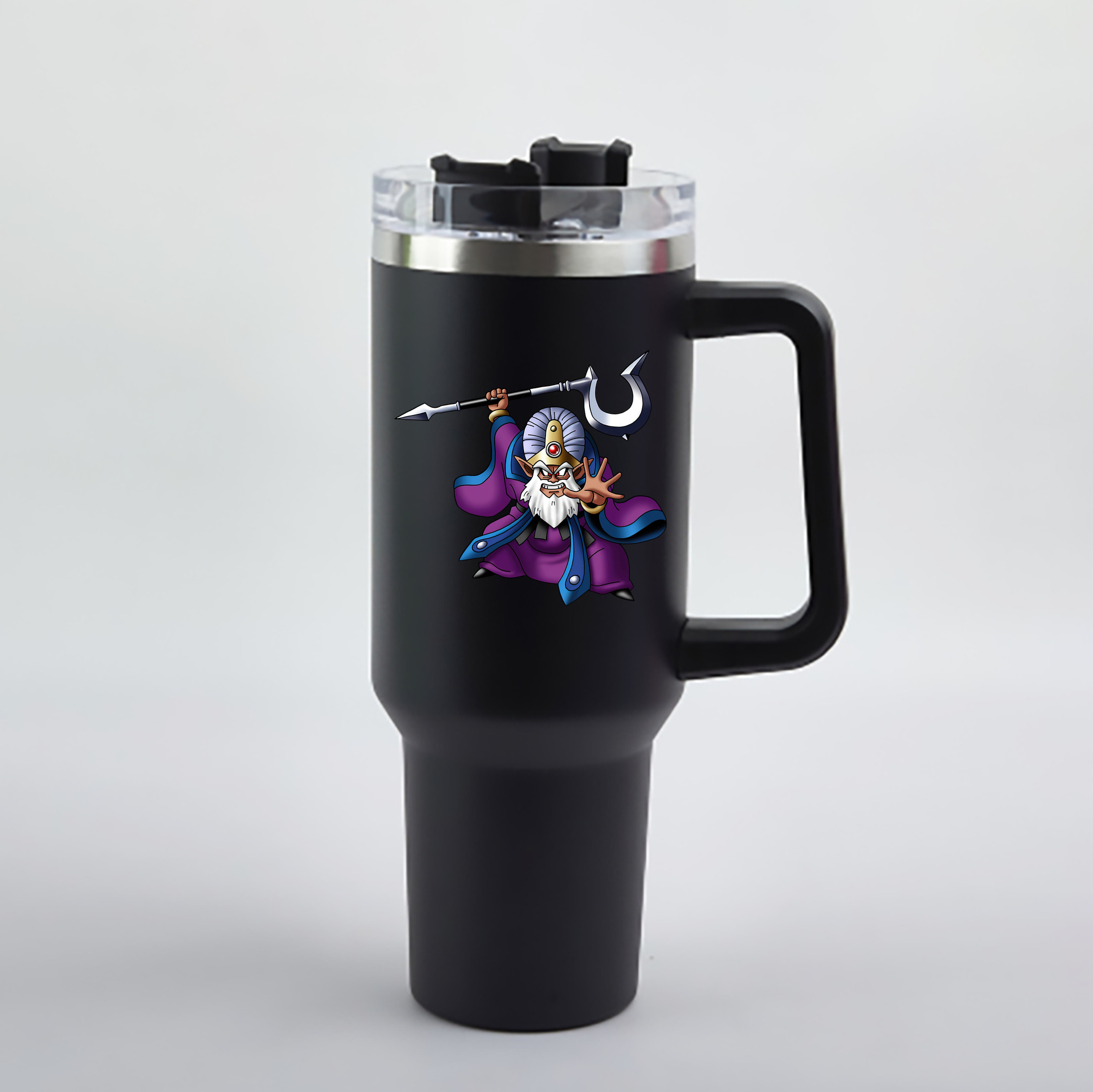 （画像用） ドラゴンクエスト Doragon Kuesuto Dragon Quest 1200mL車用タンブラー - クリスタルステッカー（プラスチックストロー付き）