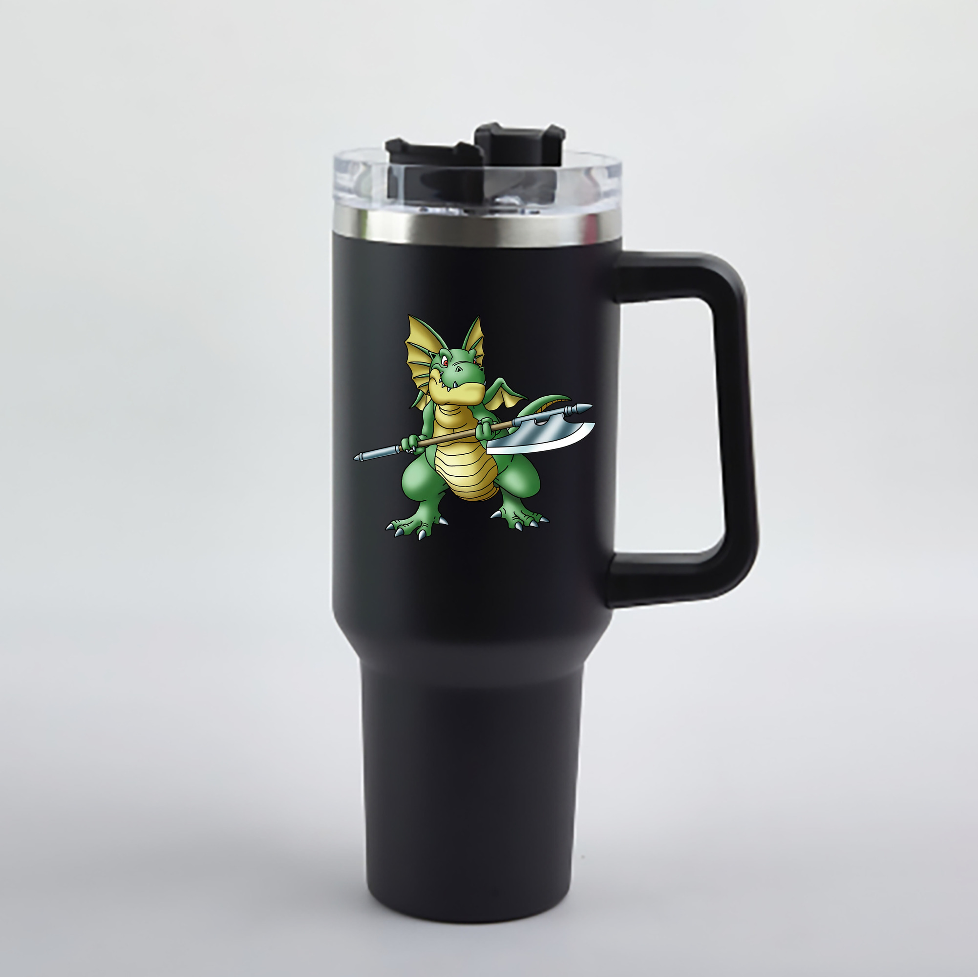 （画像用） ドラゴンクエスト Doragon Kuesuto Dragon Quest 1200mL車用タンブラー - クリスタルステッカー（プラスチックストロー付き）