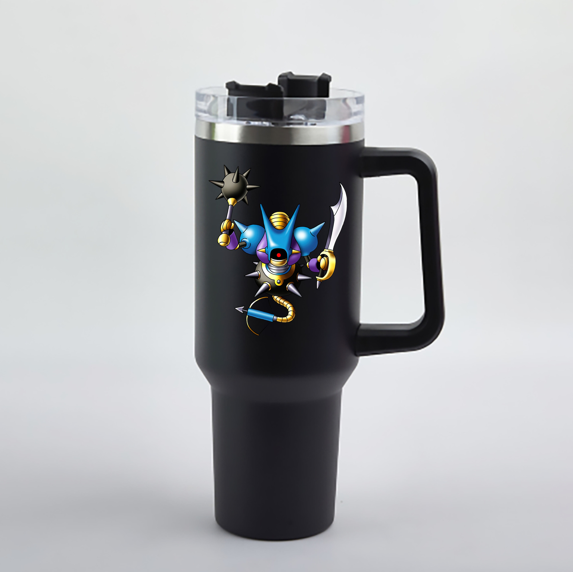 （画像用） ドラゴンクエスト Doragon Kuesuto Dragon Quest 1200mL車用タンブラー - クリスタルステッカー（プラスチックストロー付き）