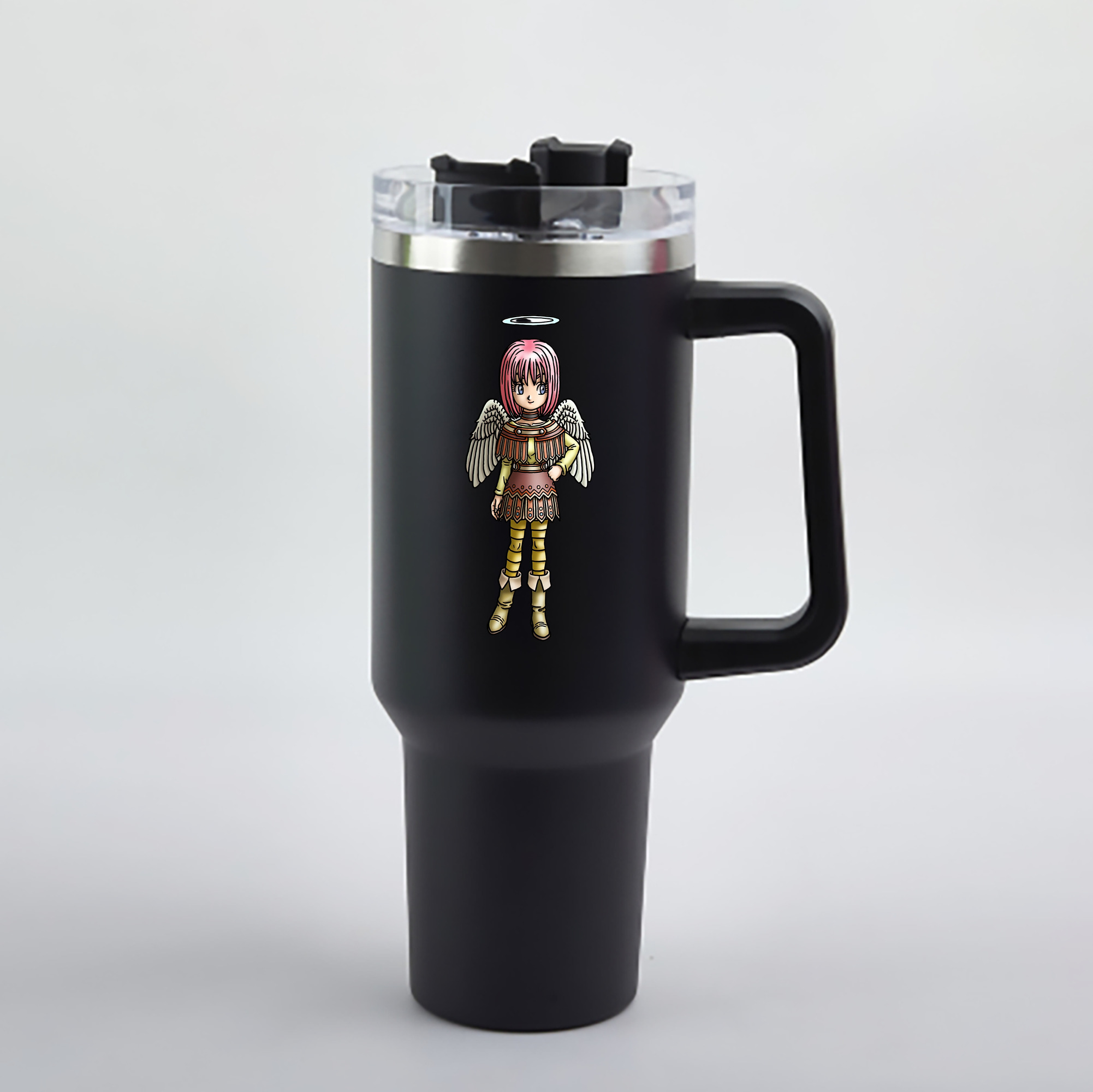 （画像用） ドラゴンクエスト Doragon Kuesuto Dragon Quest 1200mL車用タンブラー - クリスタルステッカー（プラスチックストロー付き）