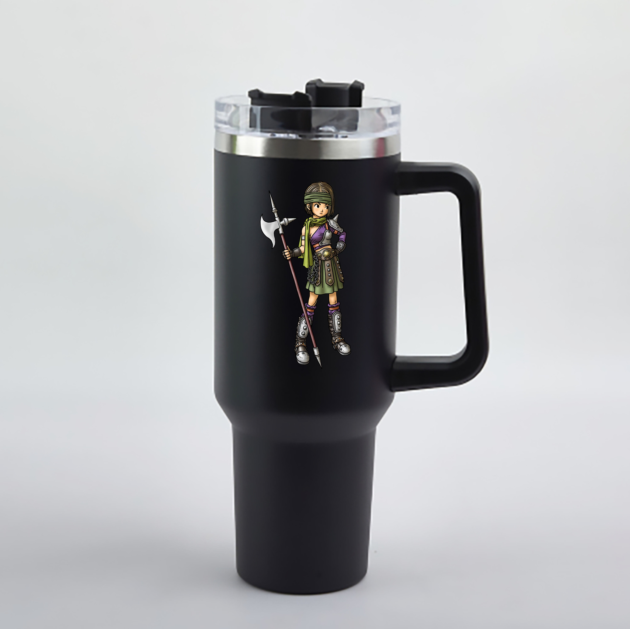 （画像用） ドラゴンクエスト Doragon Kuesuto Dragon Quest 1200mL車用タンブラー - クリスタルステッカー（プラスチックストロー付き）
